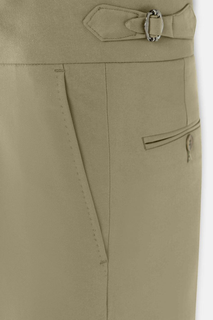 Dark Beige Italian Tailored Classic Pants - 3