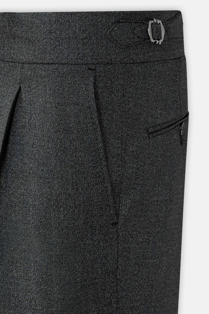 Dark Gray Italian Tailored Classic Pants - 3