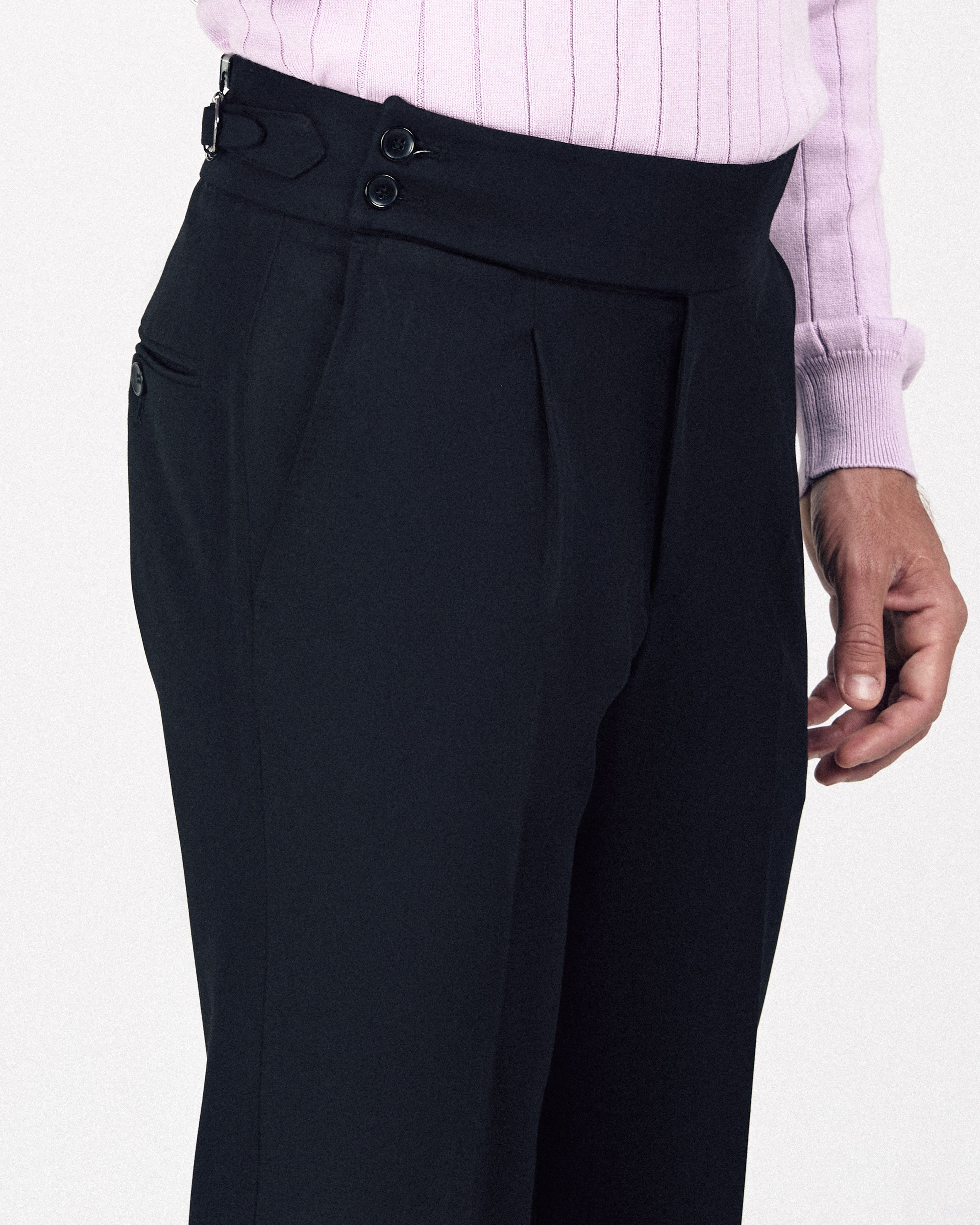 Navy Italian Tailored Classic Pants