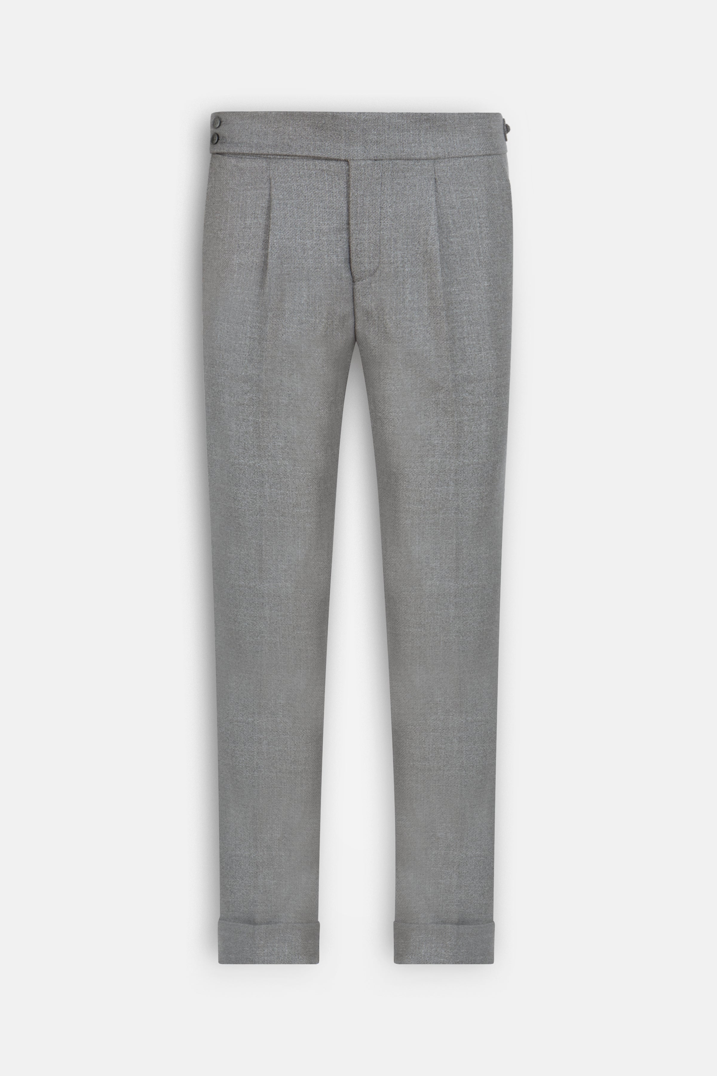 Light Gray Italian Tailored Classic Pants - 1