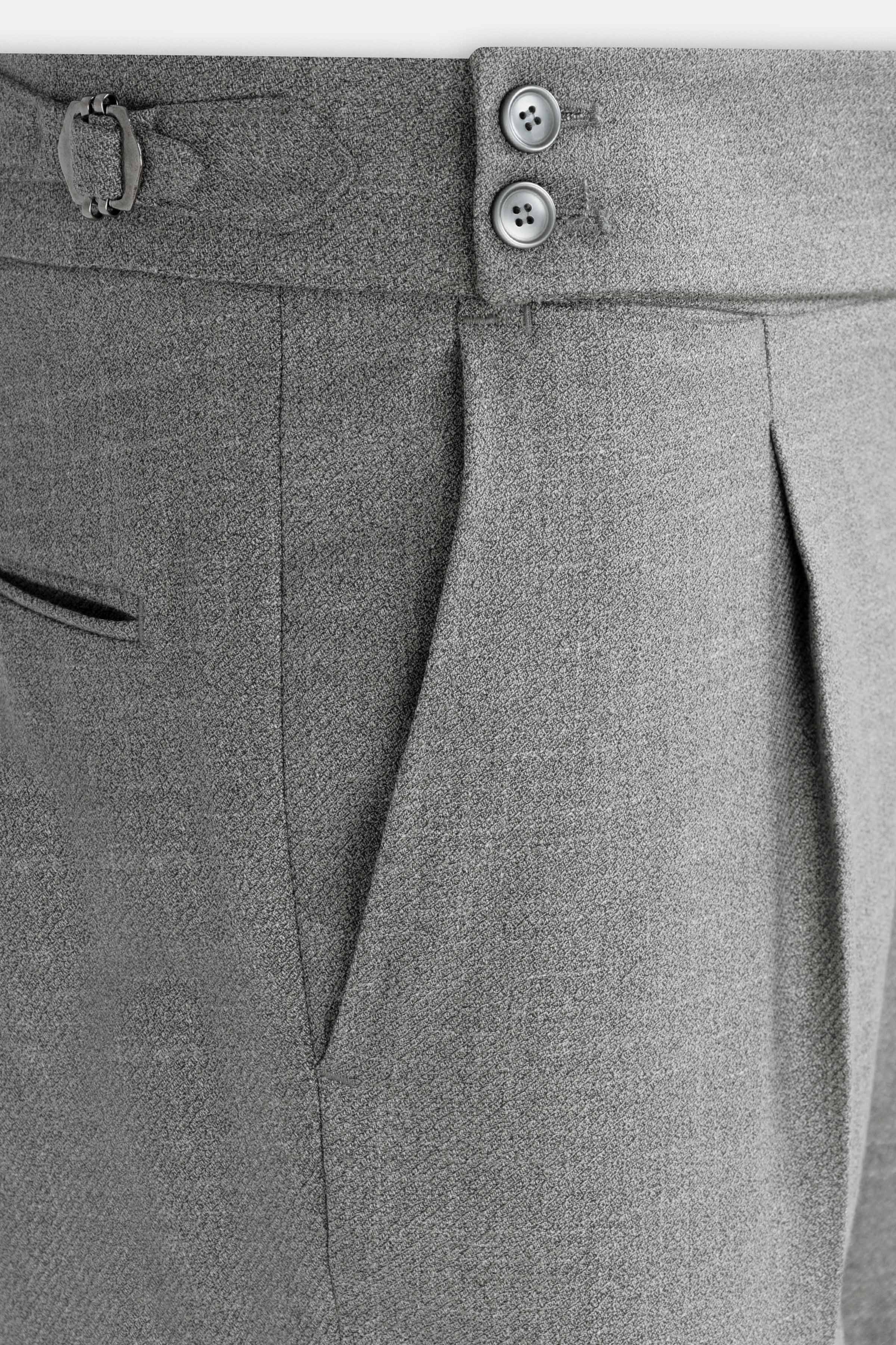 Light Gray Italian Tailored Classic Pants