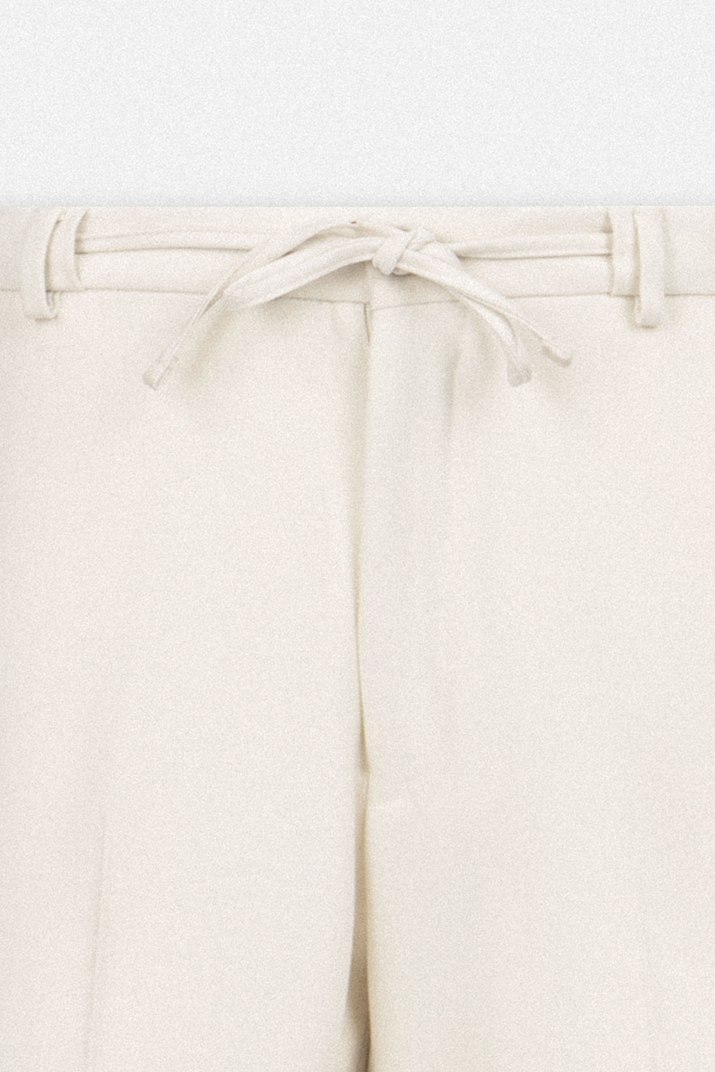 Laced-Up Flat front Off-White Chino smart casual pants