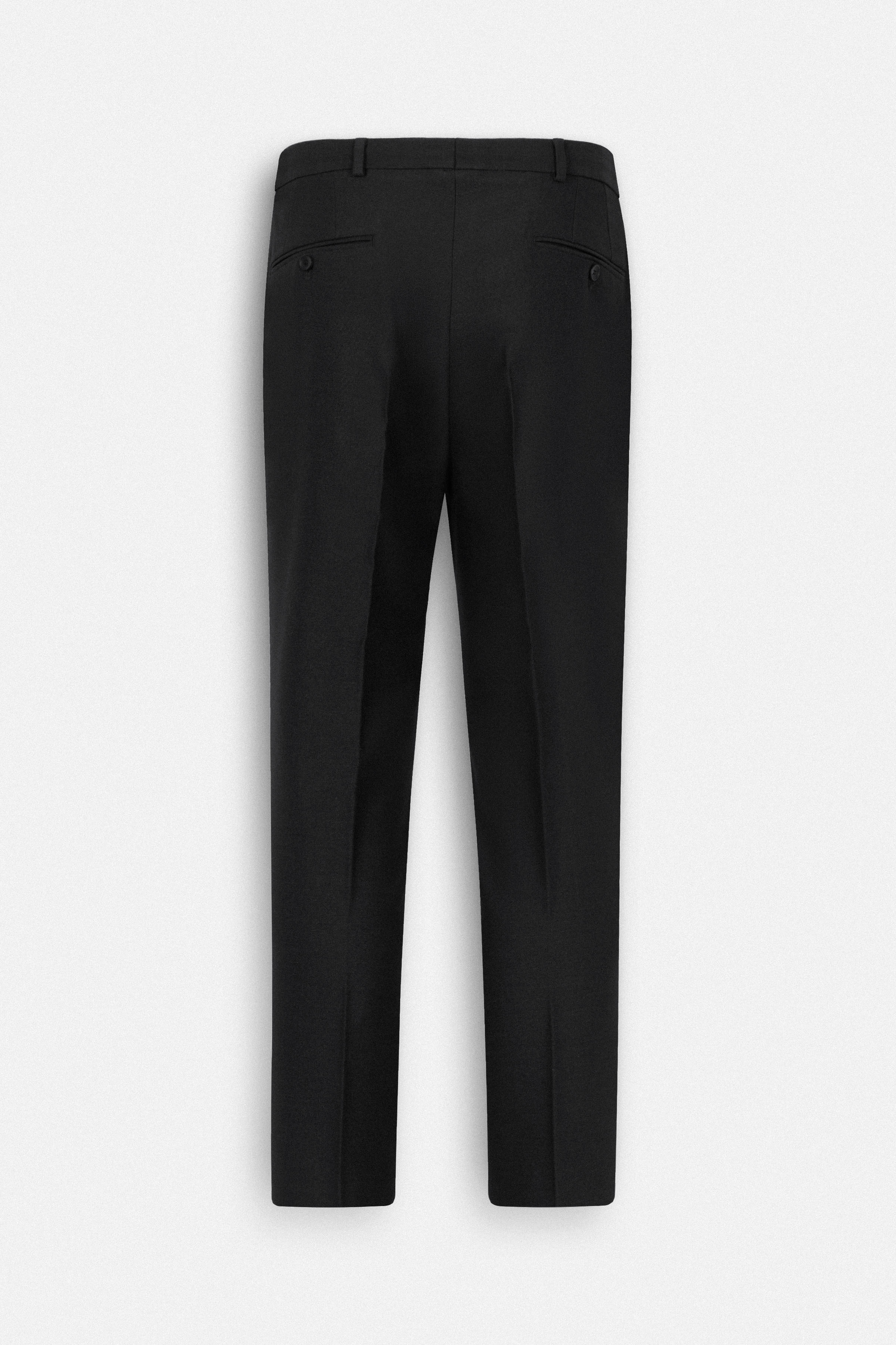 Laced-Up Flat front Black Chino smart casual pants