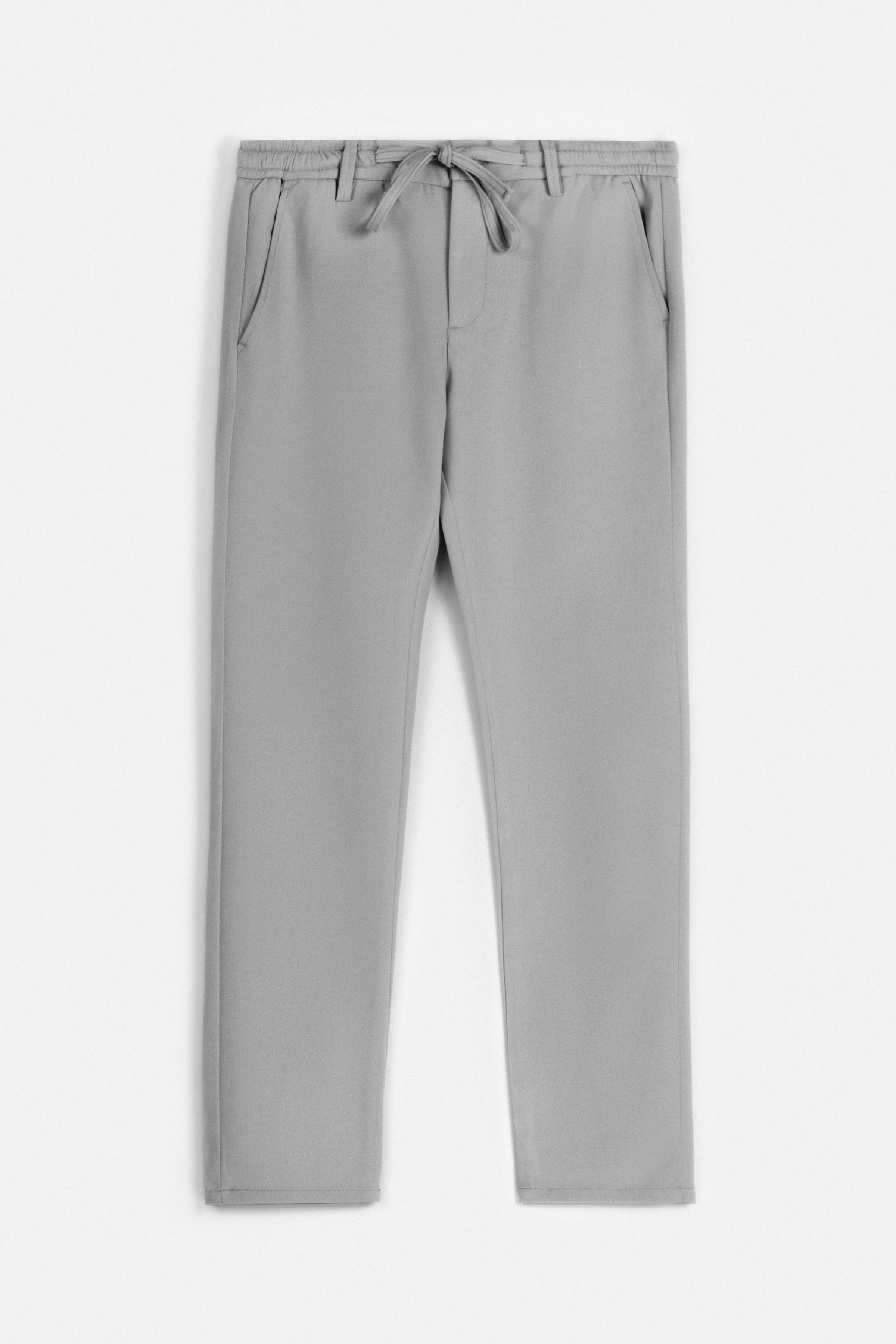 Laced-Up Gray smart casual pants