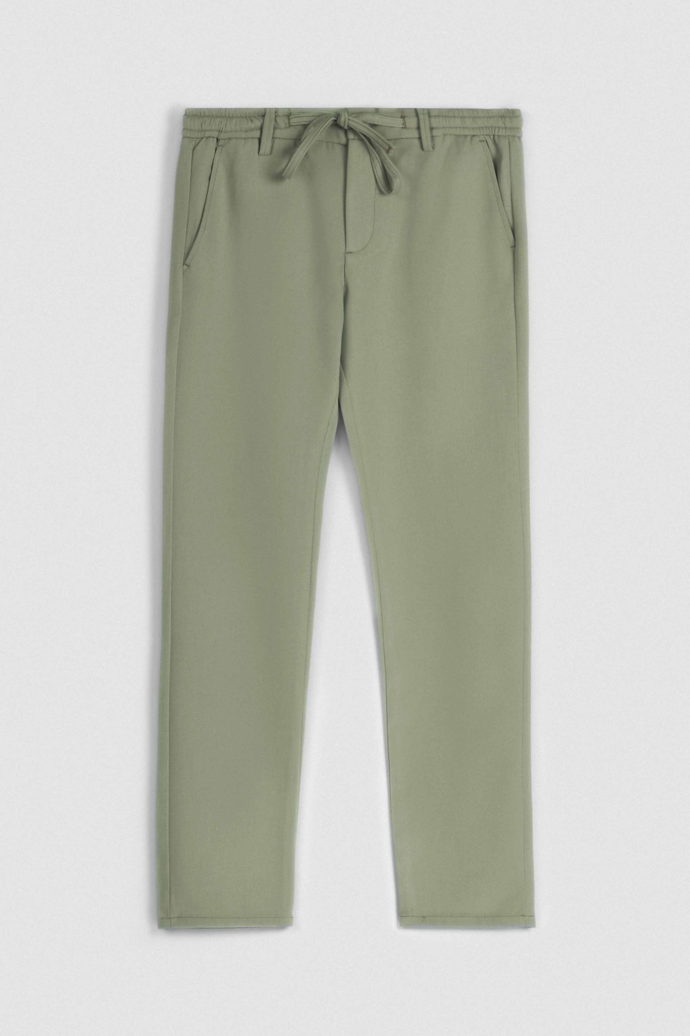 Laced-Up Sage Green smart casual pants