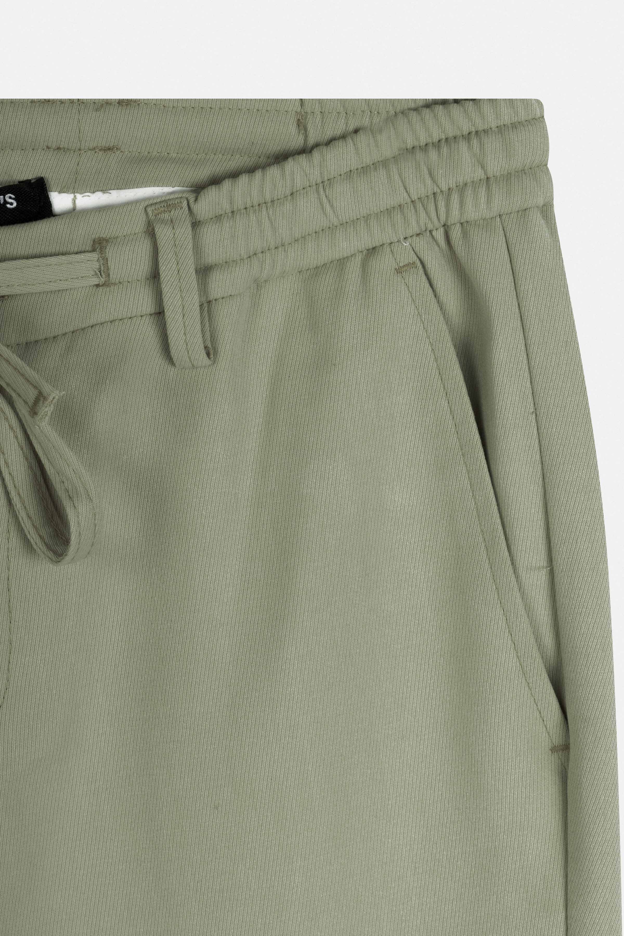 Laced-Up Sage Green smart casual pants