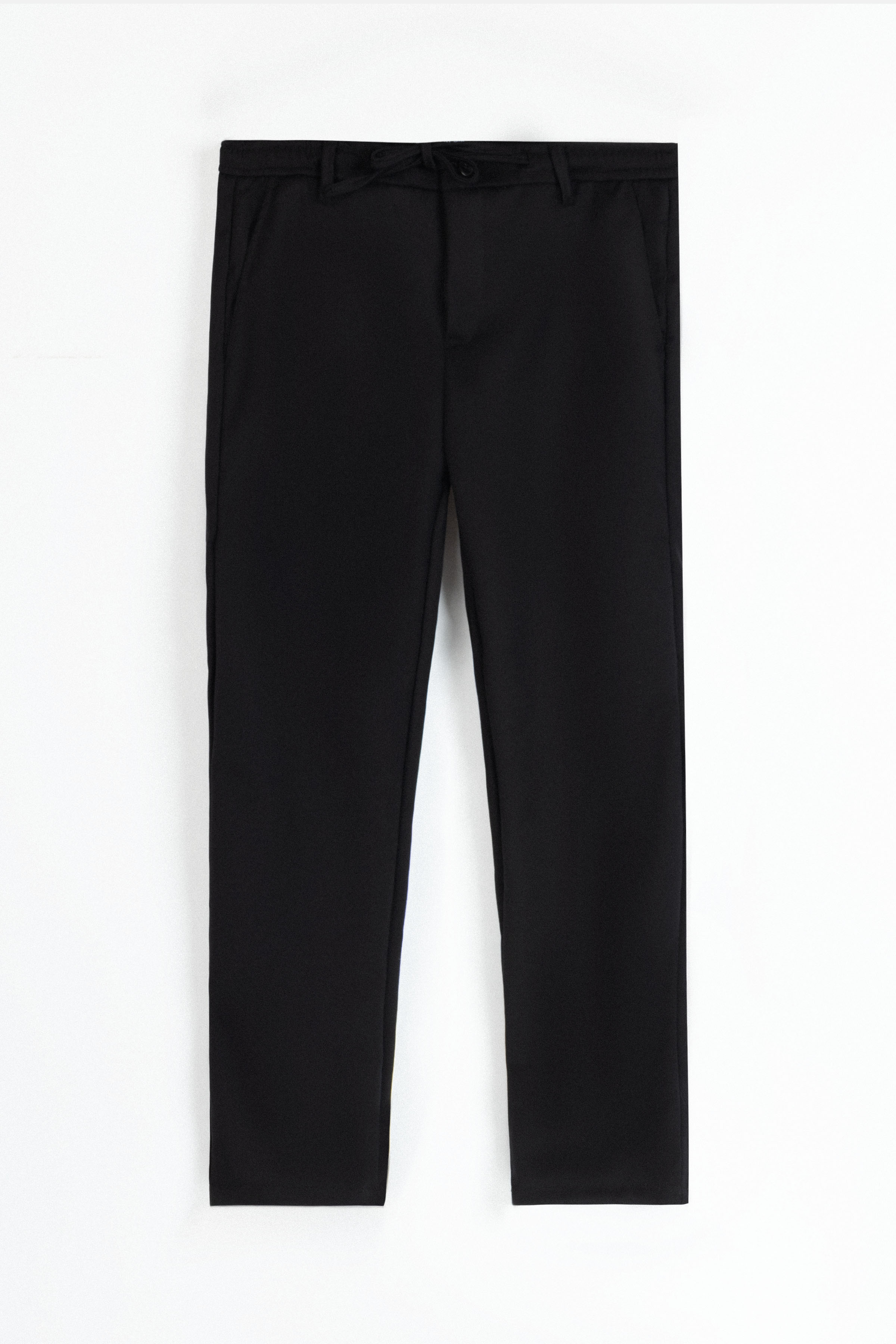 Laced-Up Black smart casual pants