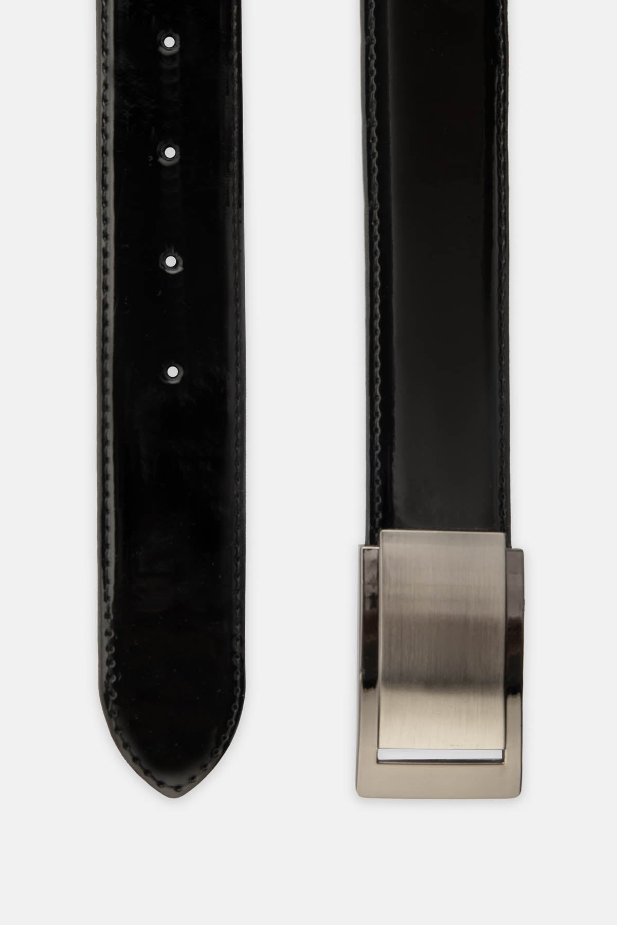 Black Classic Leather Belt - 1