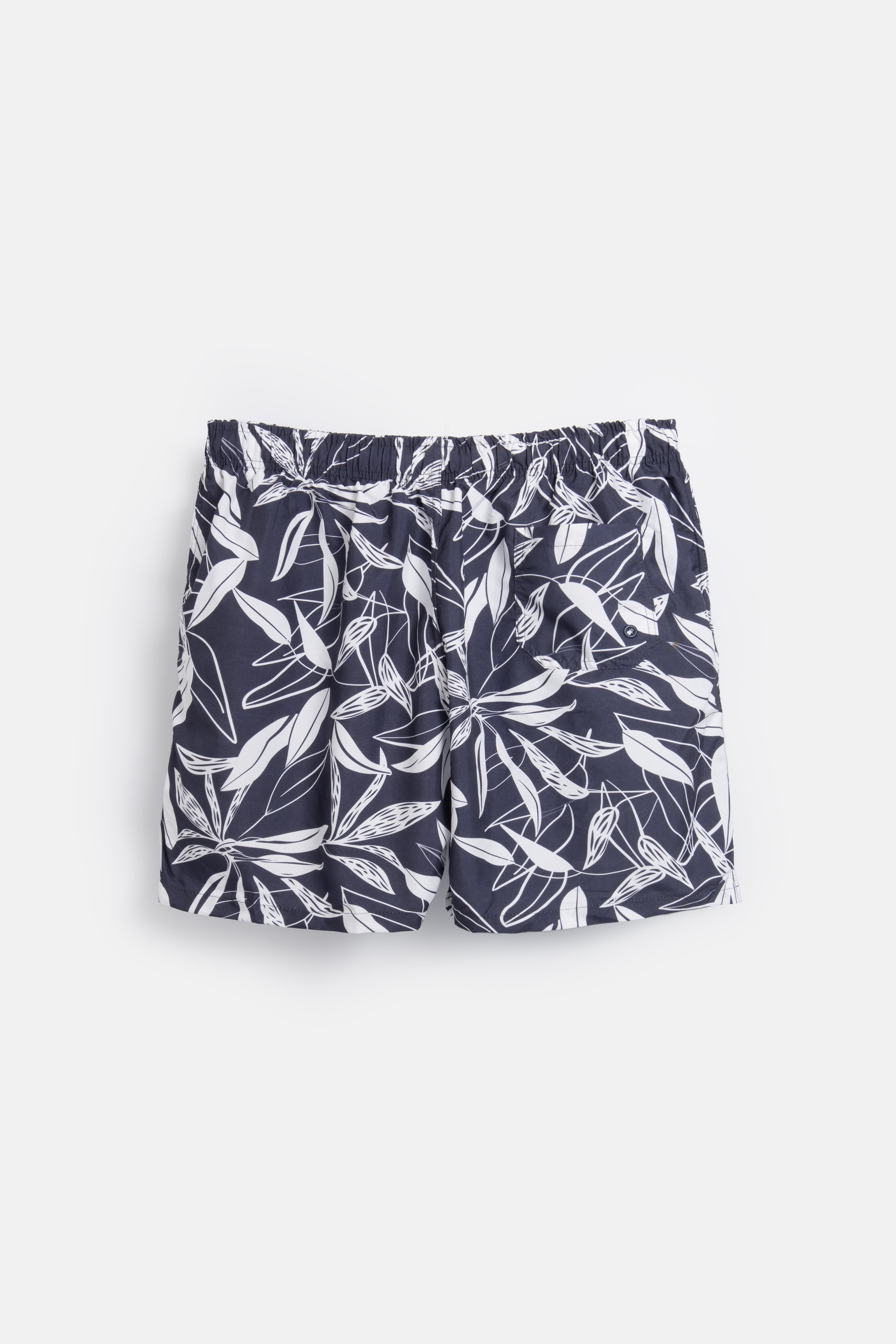 Printed Charcoal Gray & White Swimwear