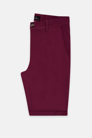 Tyrian Purple Gabardine Short