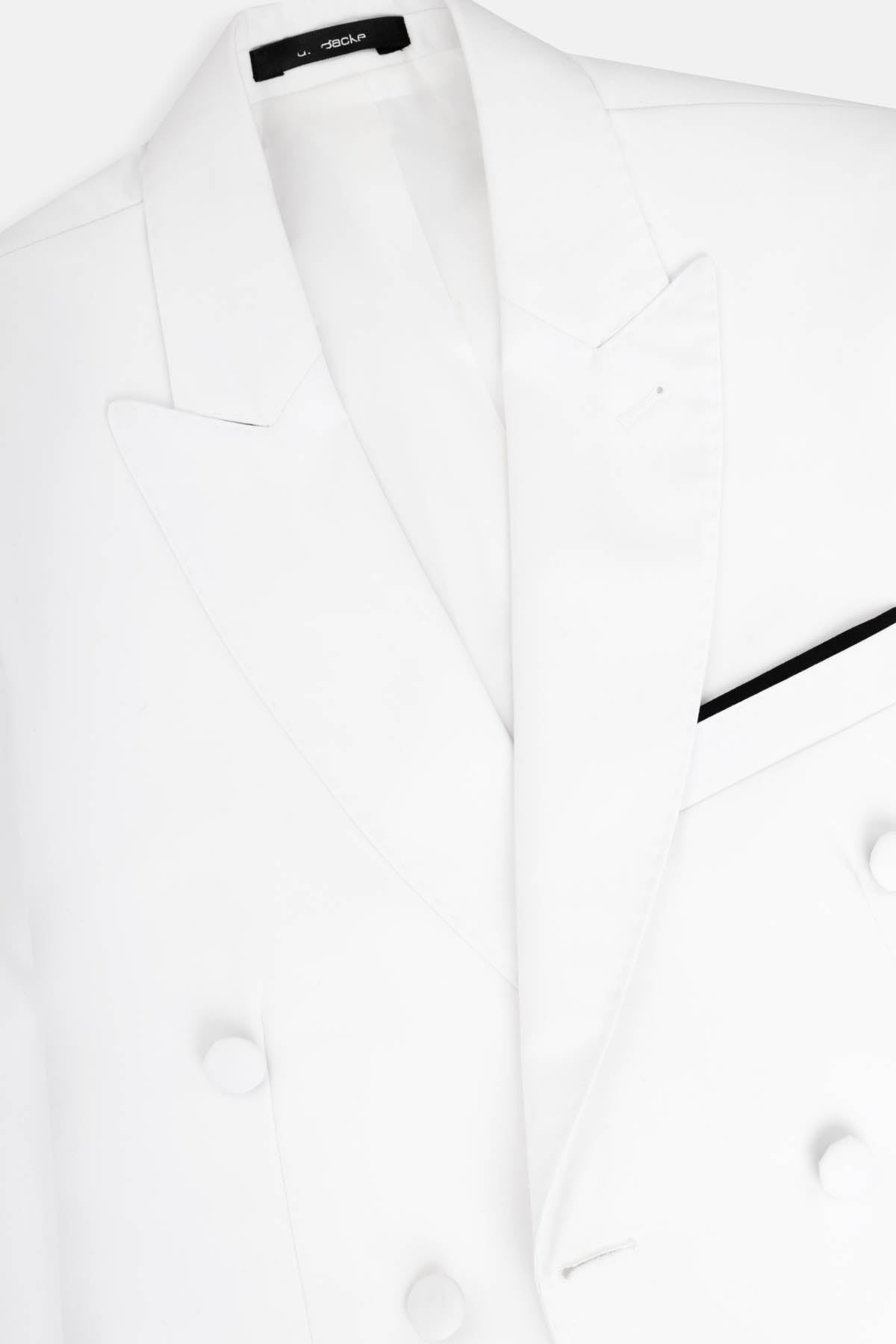 Solid Twill White Blazer - 3