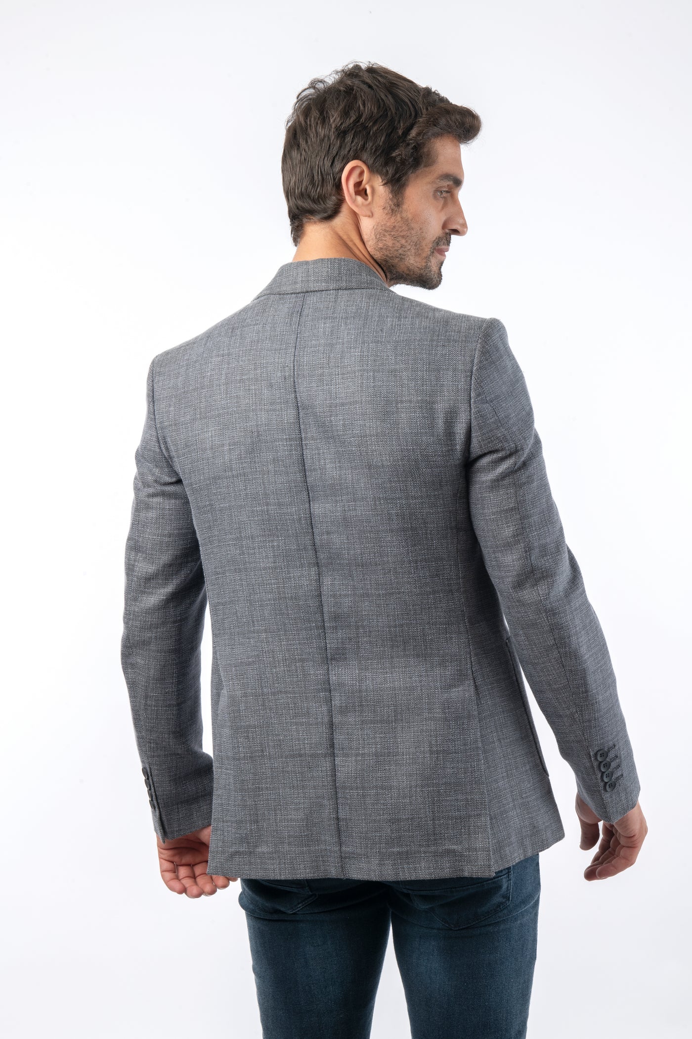 Pique Linen Taupe Gray Blazer