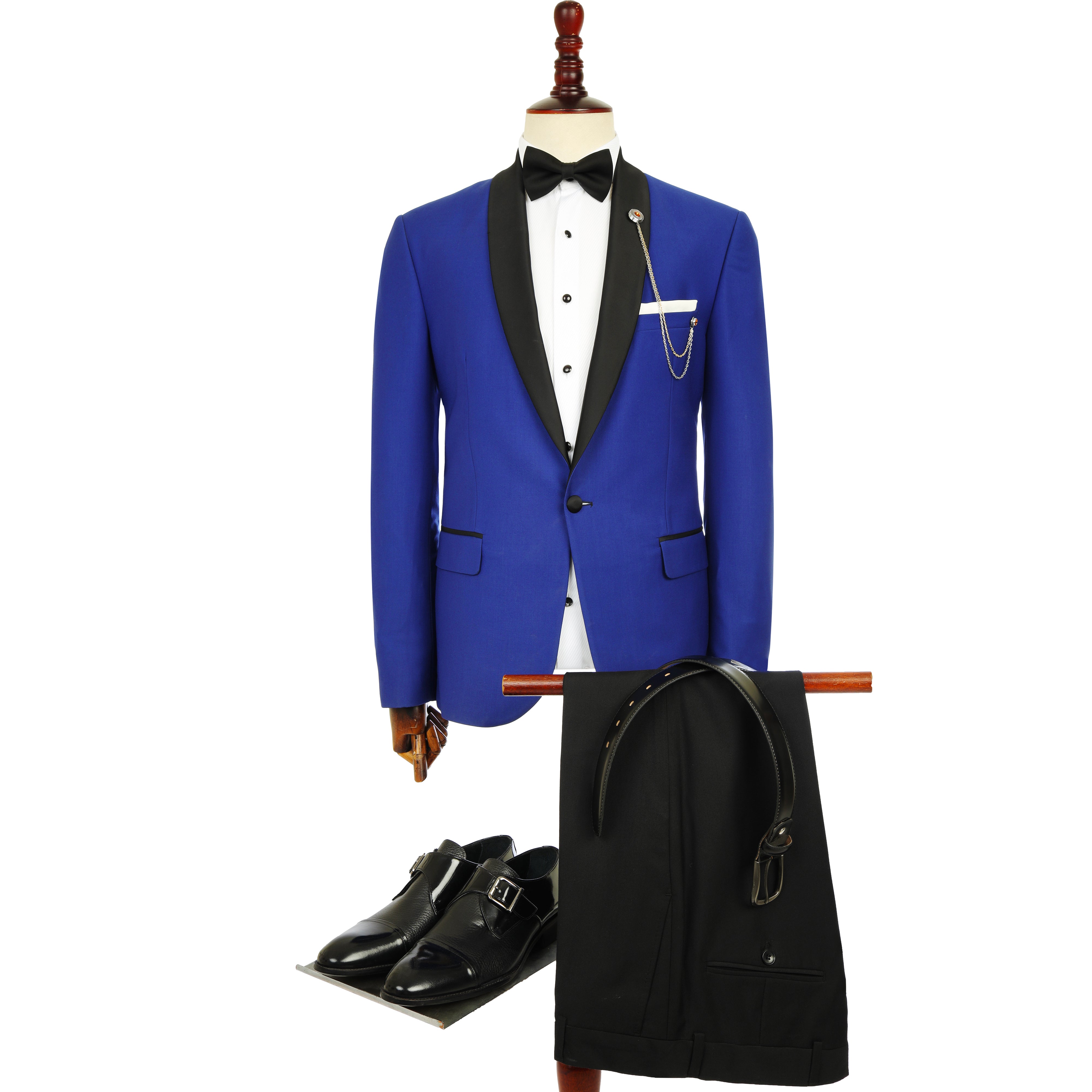 Solid Super Slim Shawl Lapel Midnight Blue Twill Tuxedo