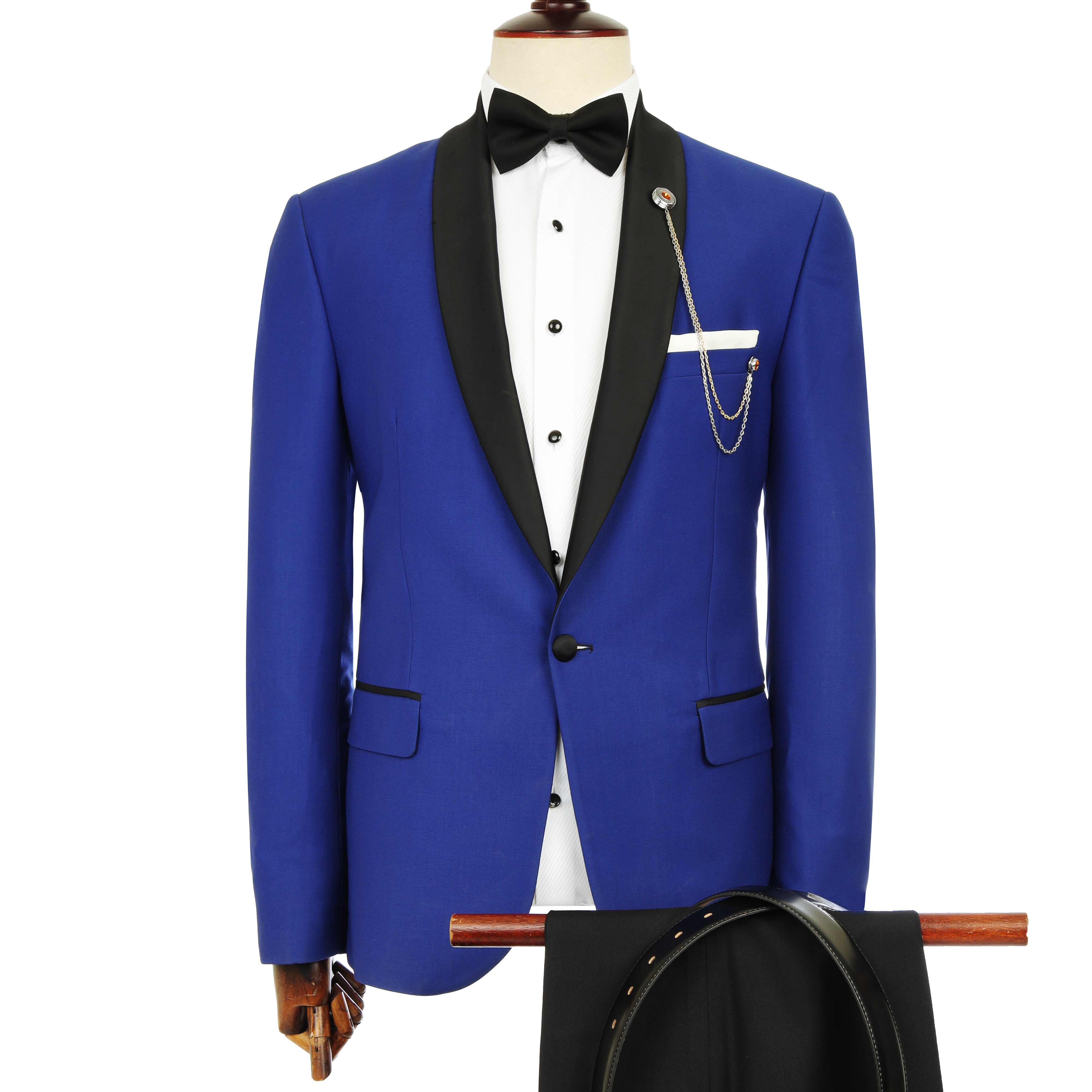 Solid Super Slim Shawl Lapel Midnight Blue Twill Tuxedo