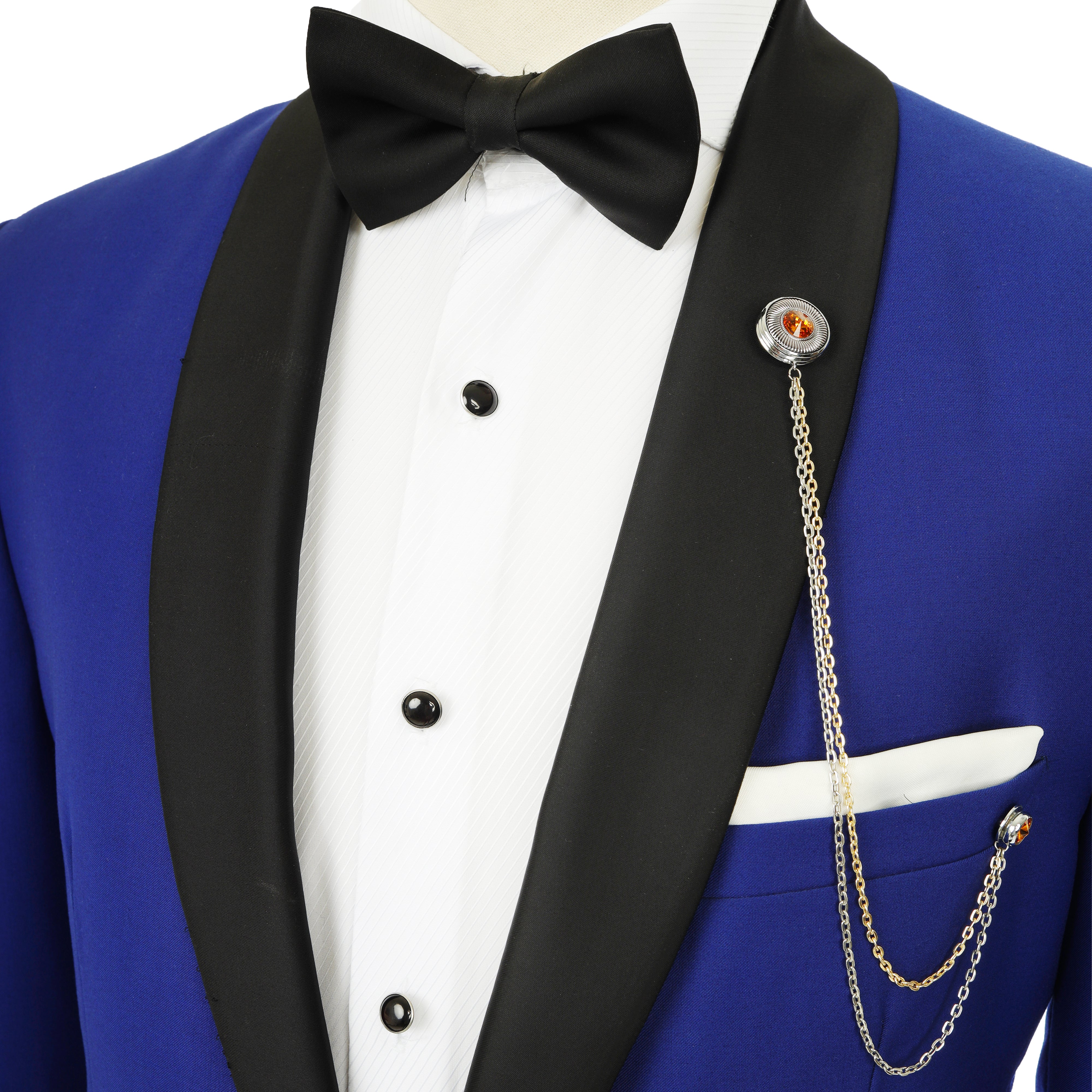 Solid Super Slim Shawl Lapel Midnight Blue Twill Tuxedo