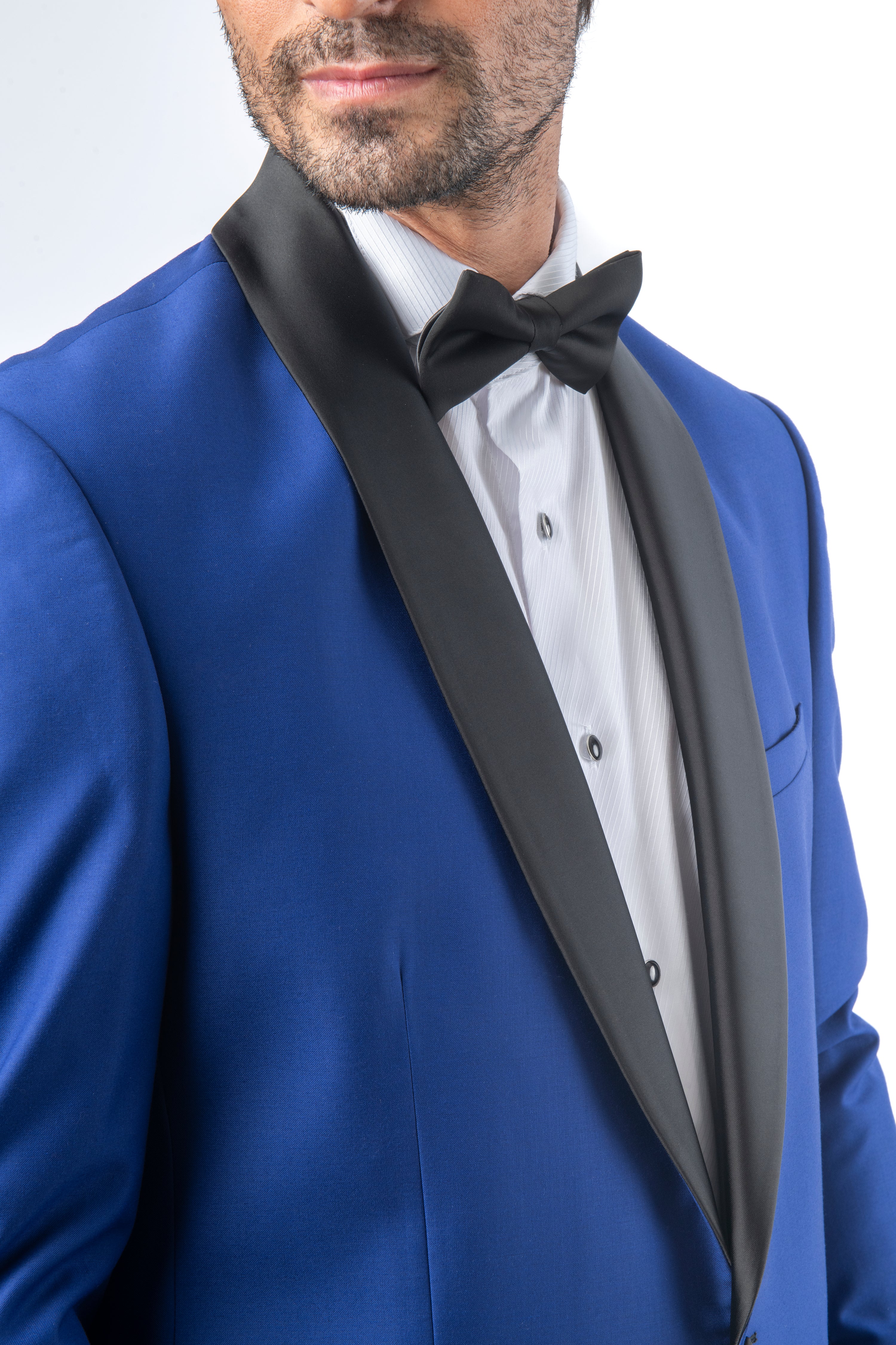 Solid Super Slim Shawl Lapel Midnight Blue Twill Tuxedo