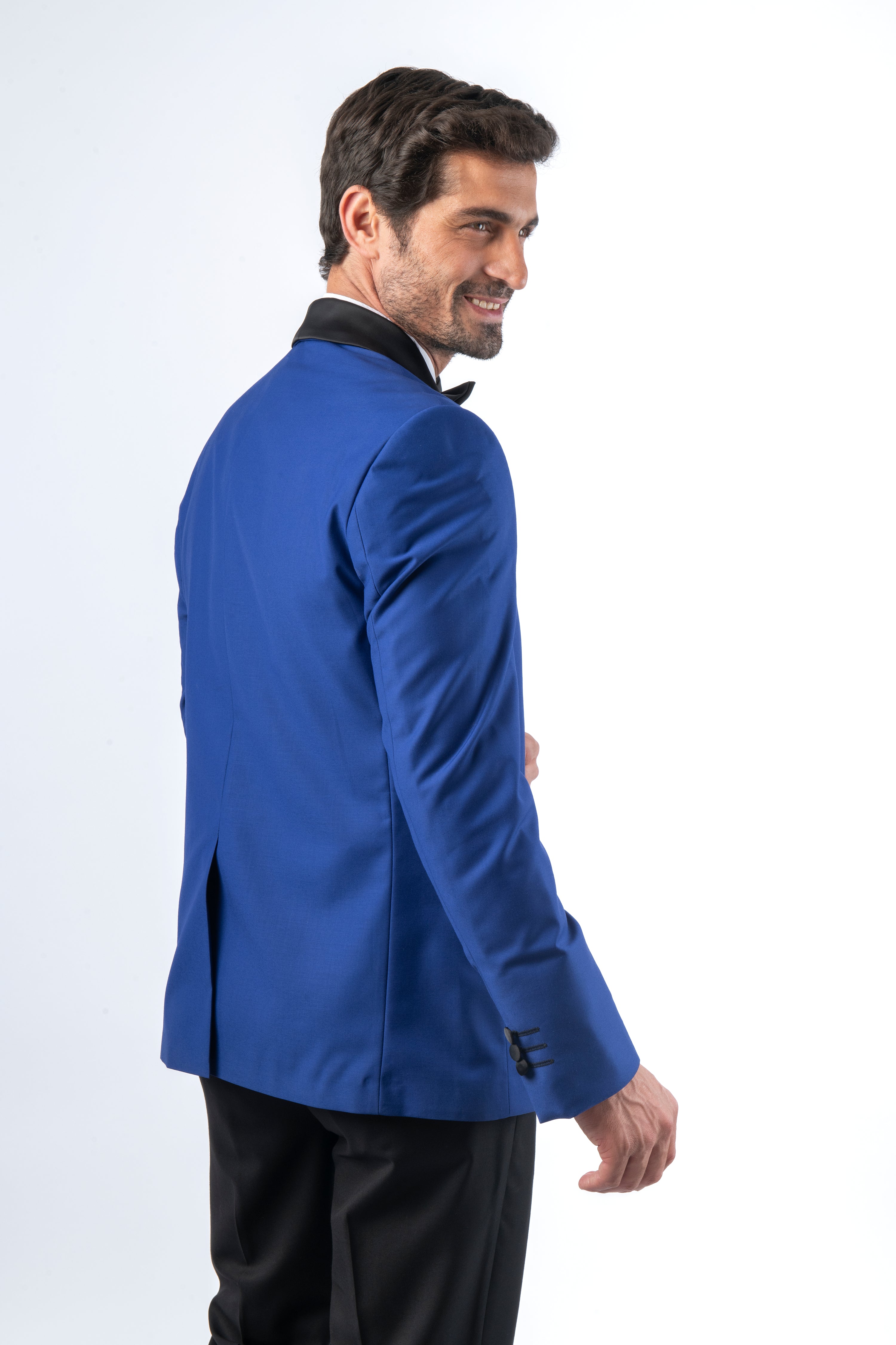 Solid Super Slim Shawl Lapel Midnight Blue Twill Tuxedo