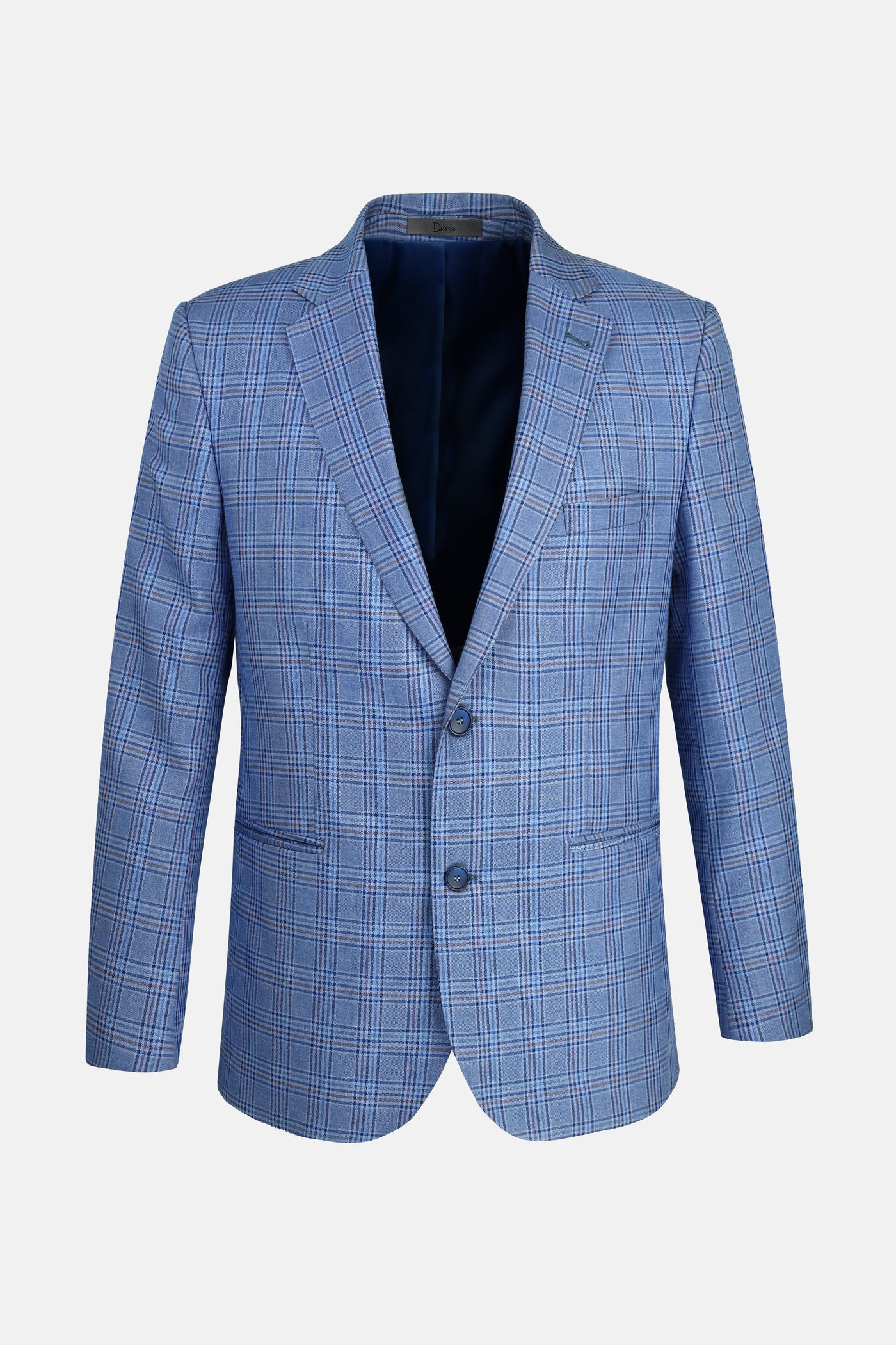 Checked Wool Knitted Blue & Navy Blazer