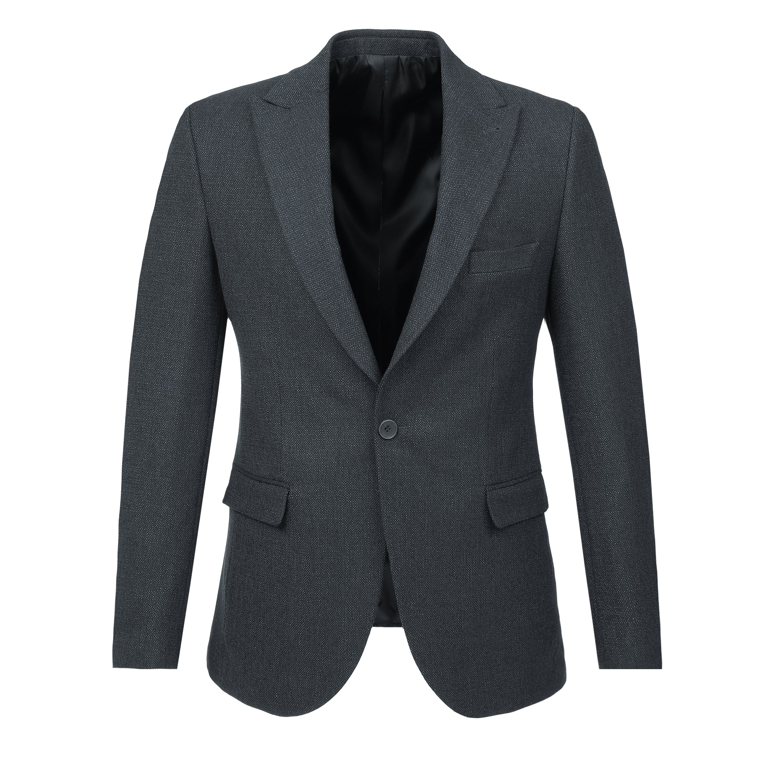 Jacquard Woven Dark Navy & Green Blazer