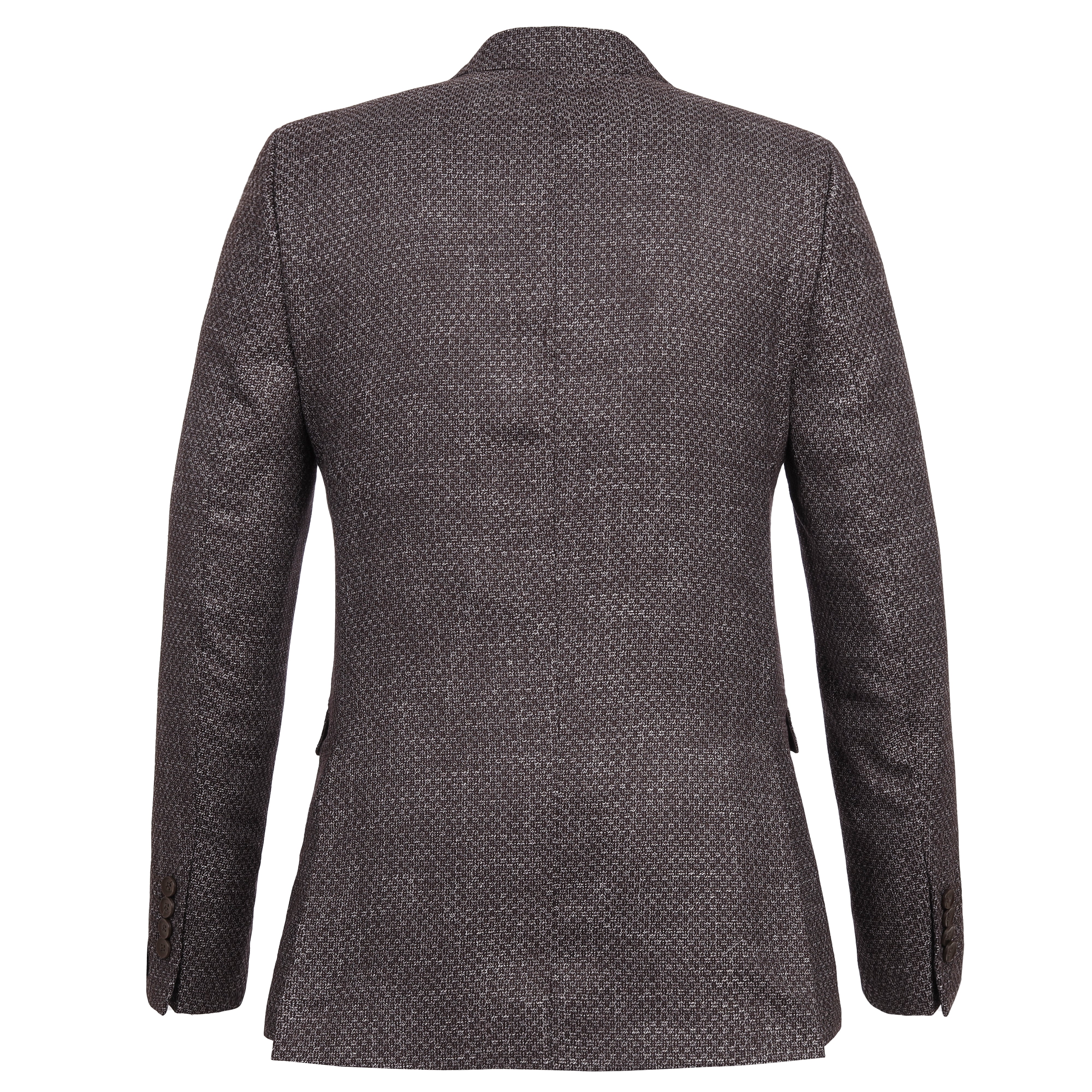 Jacquard Woven Slim Knitted Peacked Lapel Caput Mortuum Dobby Blazer