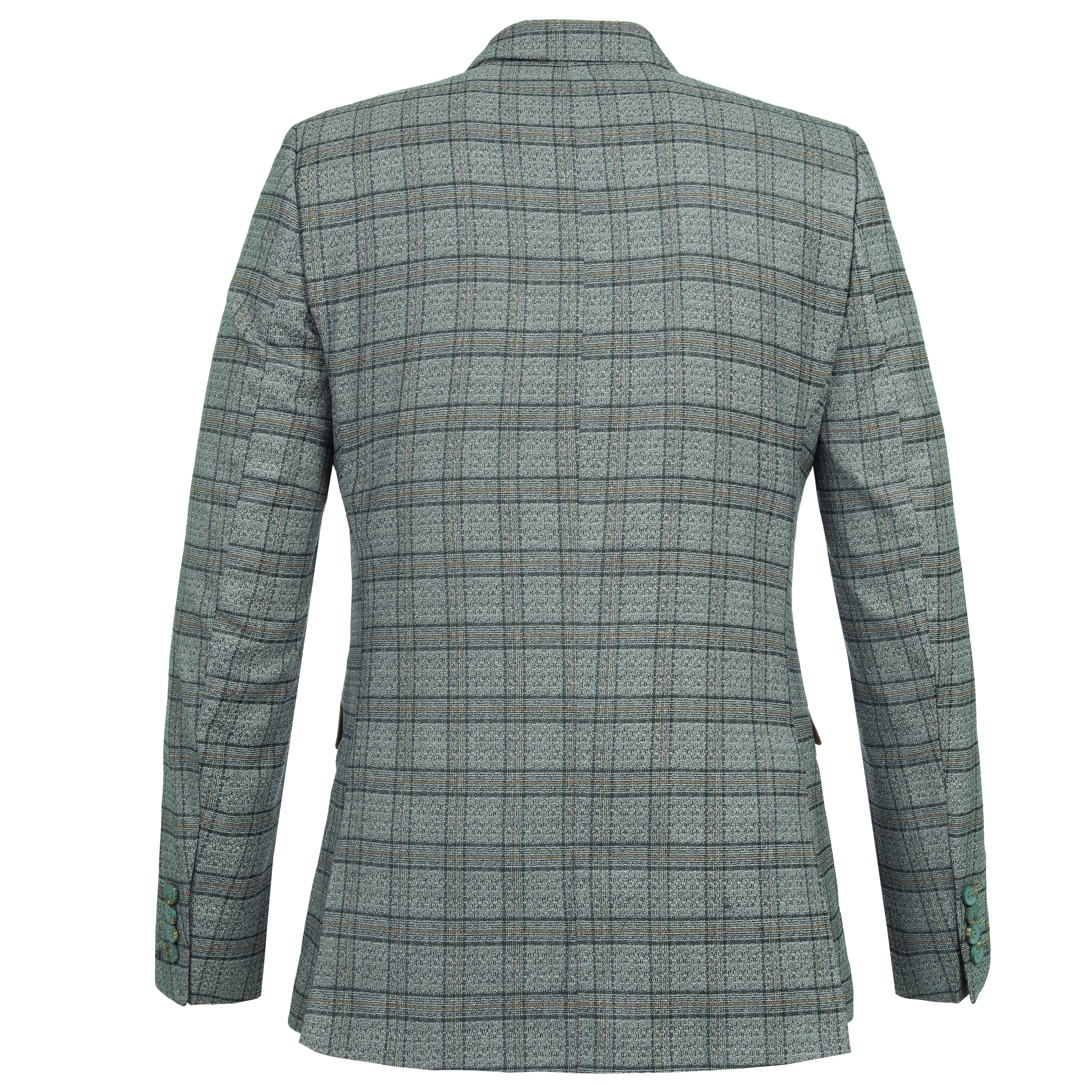 Woven Checked Jacquard Reseda Green Slim Blazer