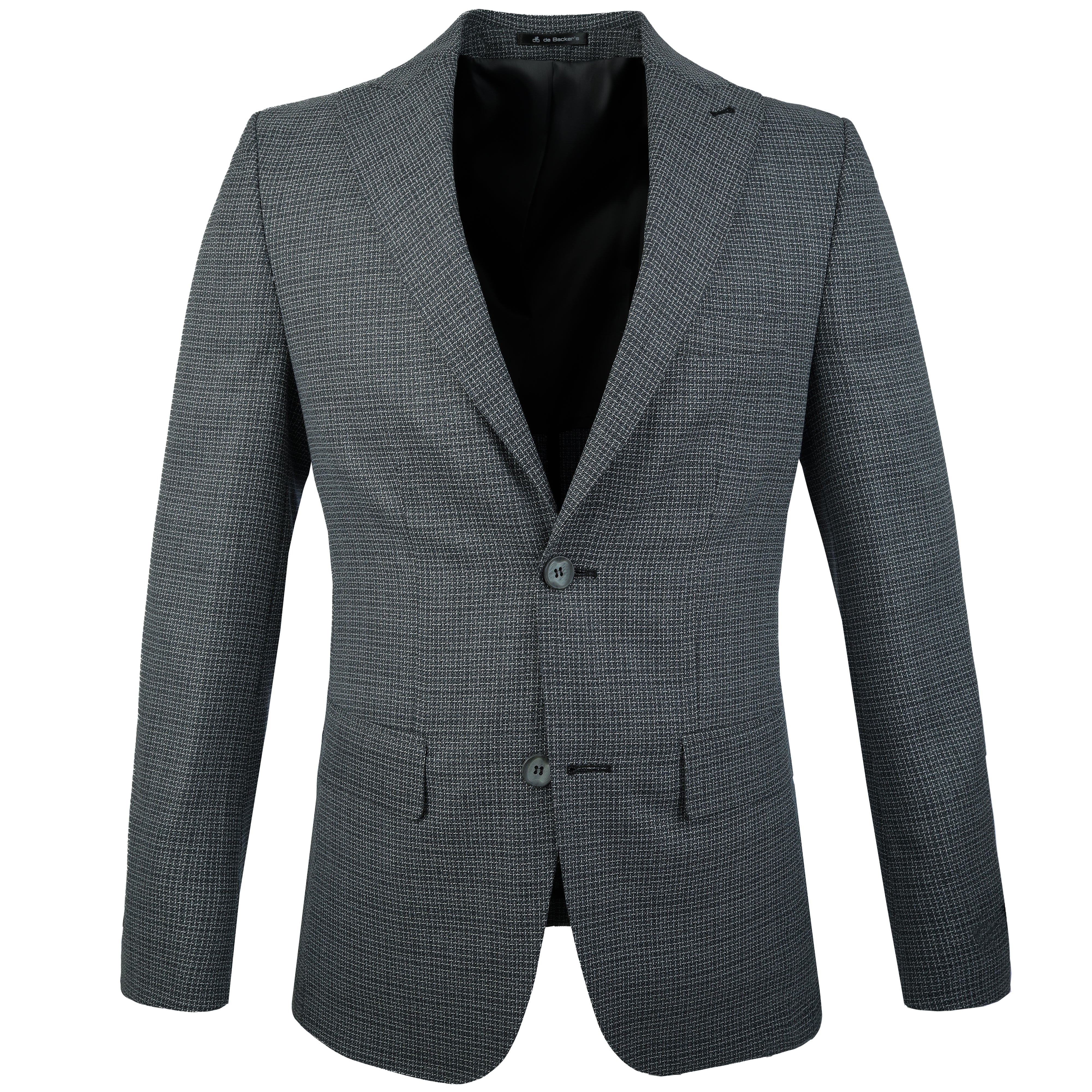 Jacquard Woven Light Gray & Gray Blazer