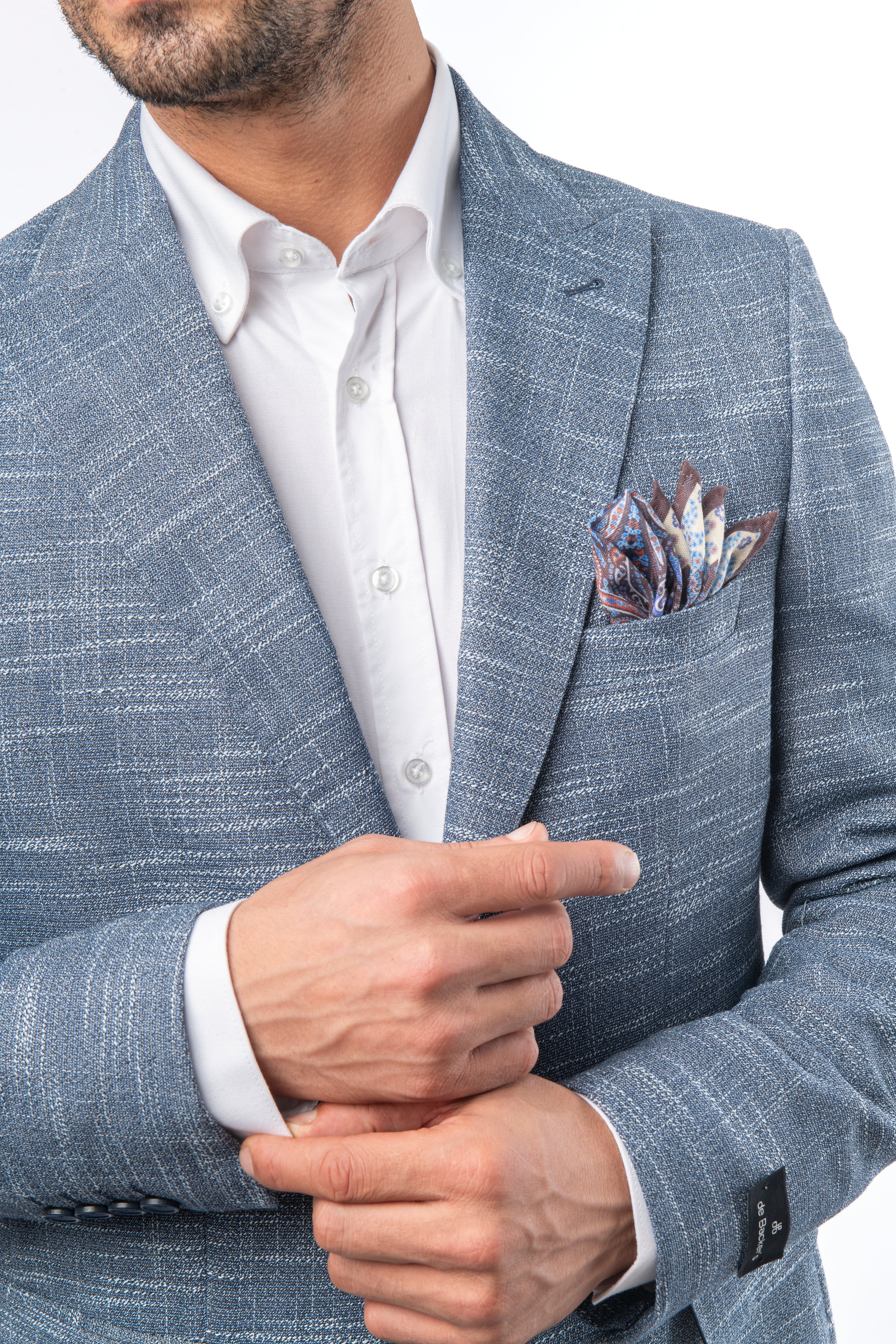 Woven Linen Powder Blue Blazer