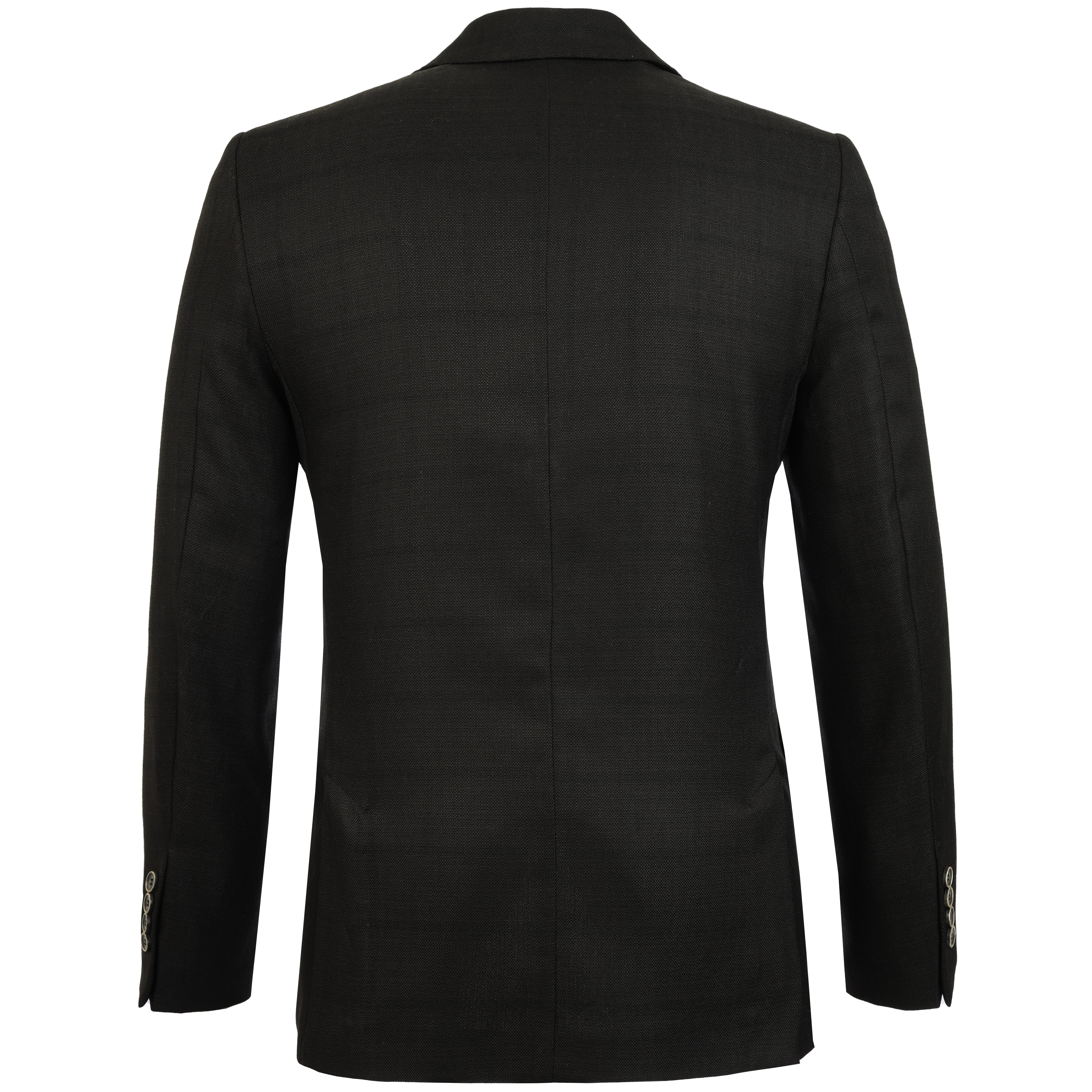 Linen Look Pique Black Blazer