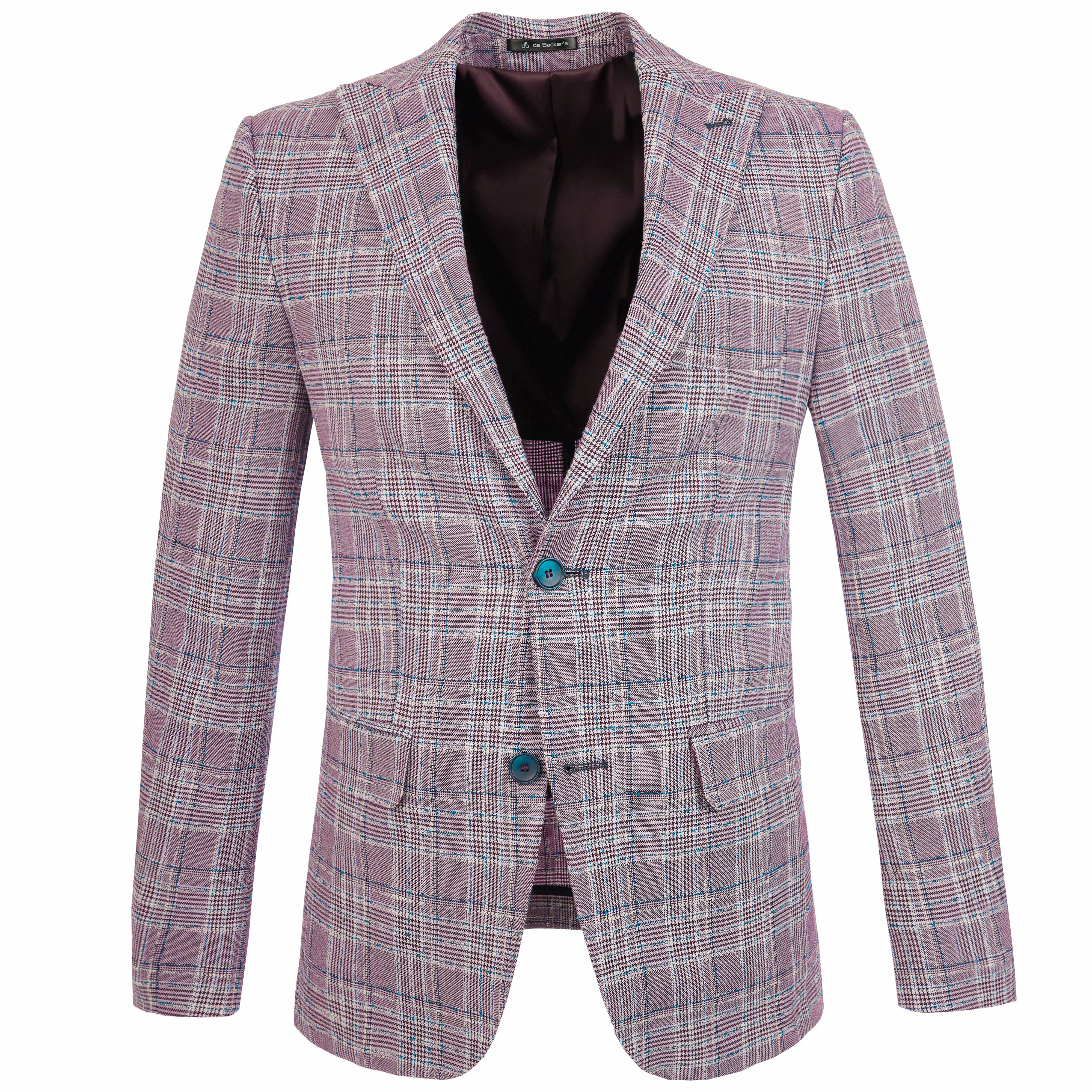 Checked Woven Old Rose Blazer