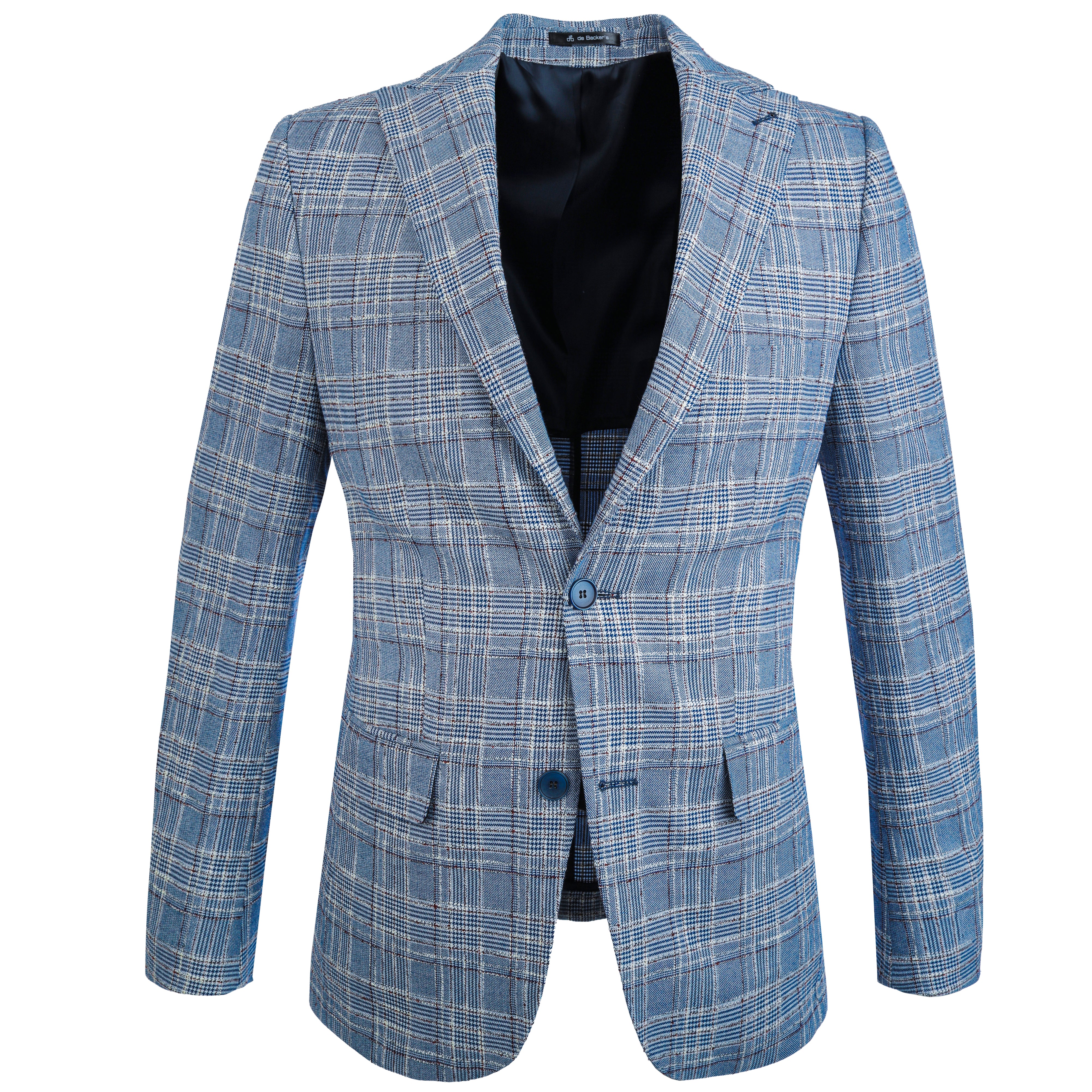 Checked Woven Glaucous Blue Blazer