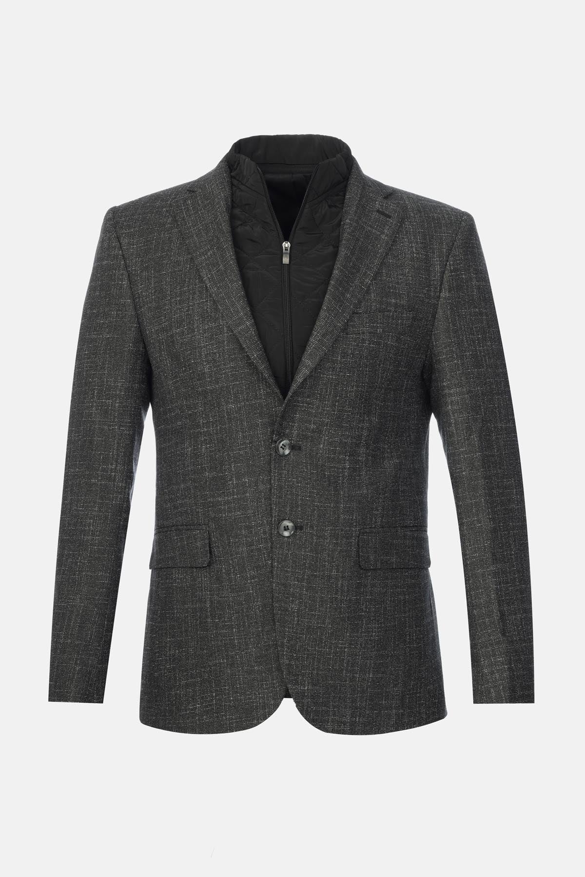 Woven Jaquard  Black & White Blazer with removable padded piece