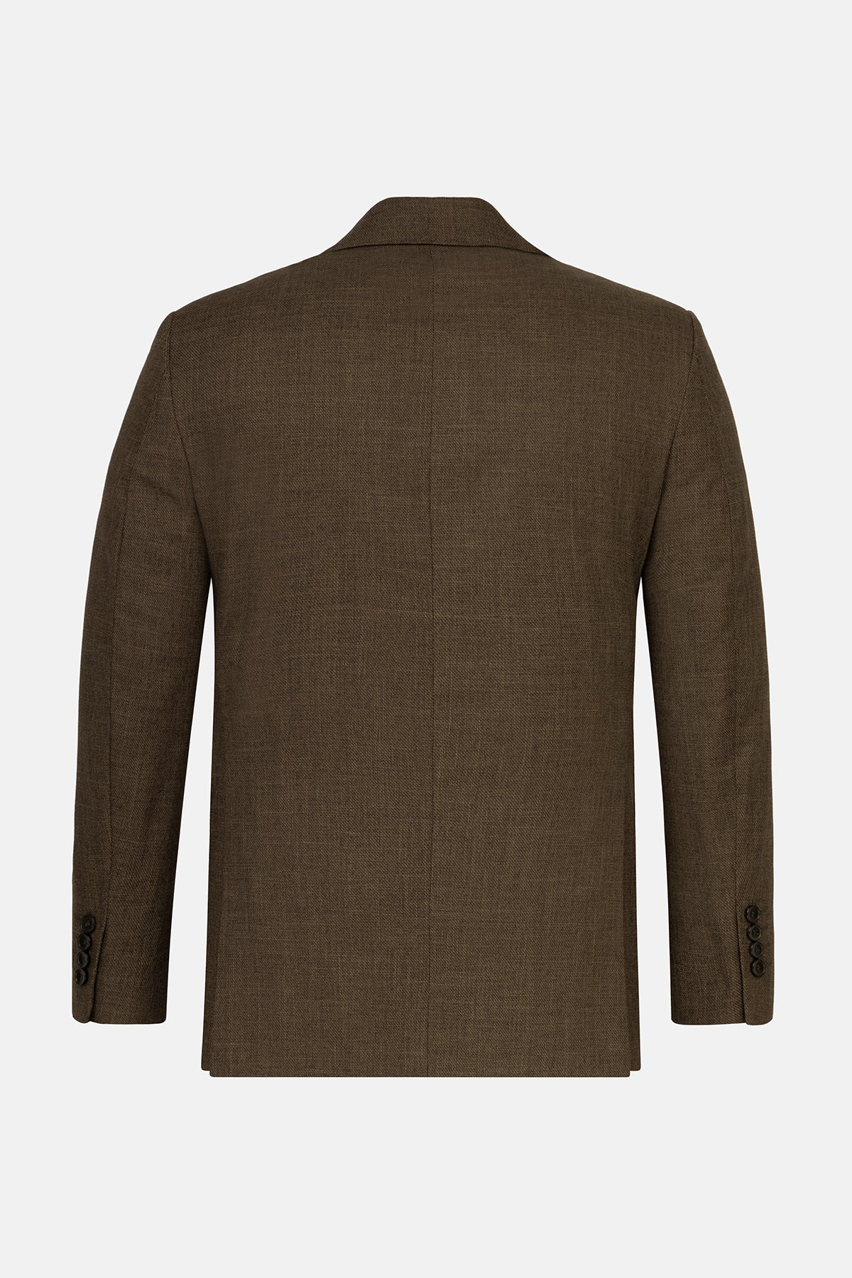 Twill Patterned Brown Blazer