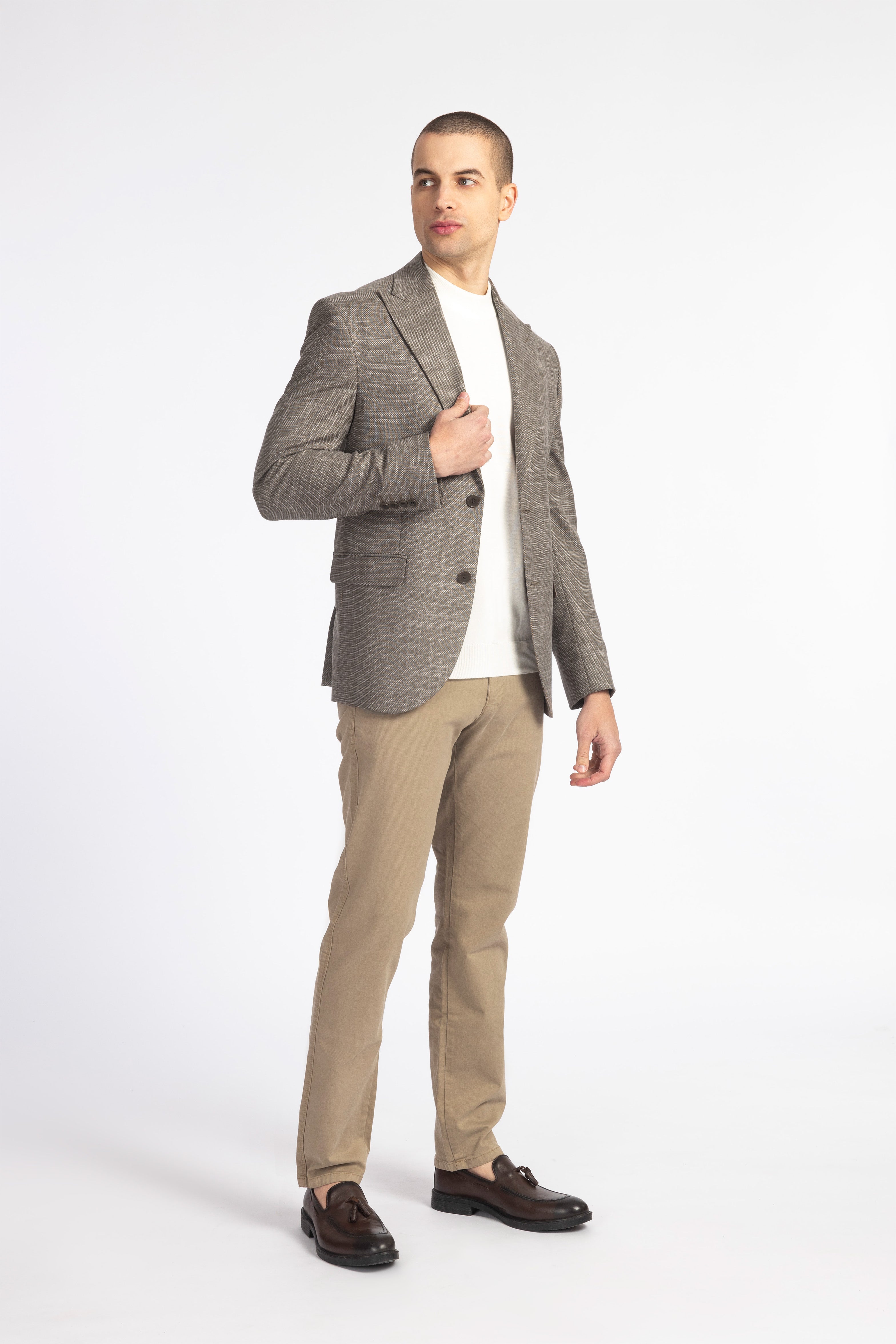 Jacquard Camel Blazer