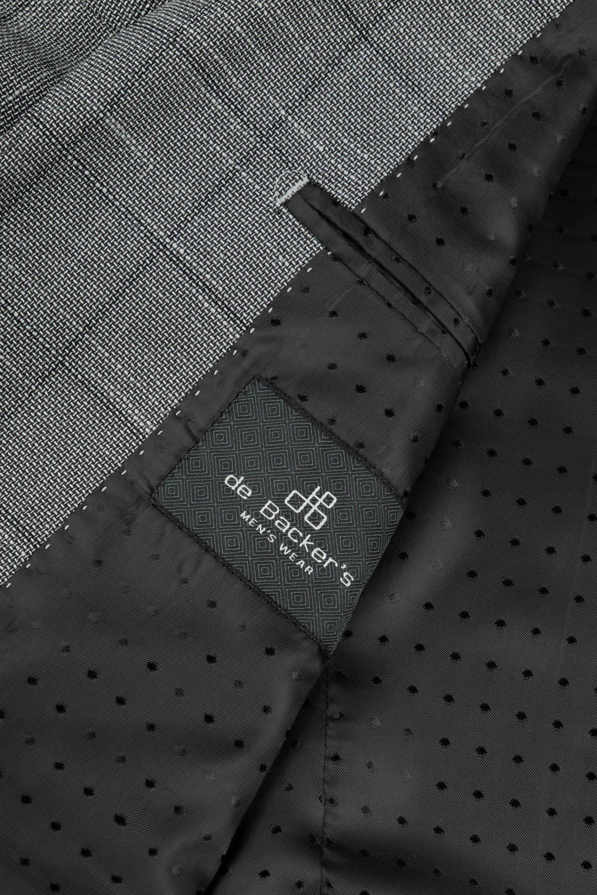 Jacquard Checked Gray & Black Blazer