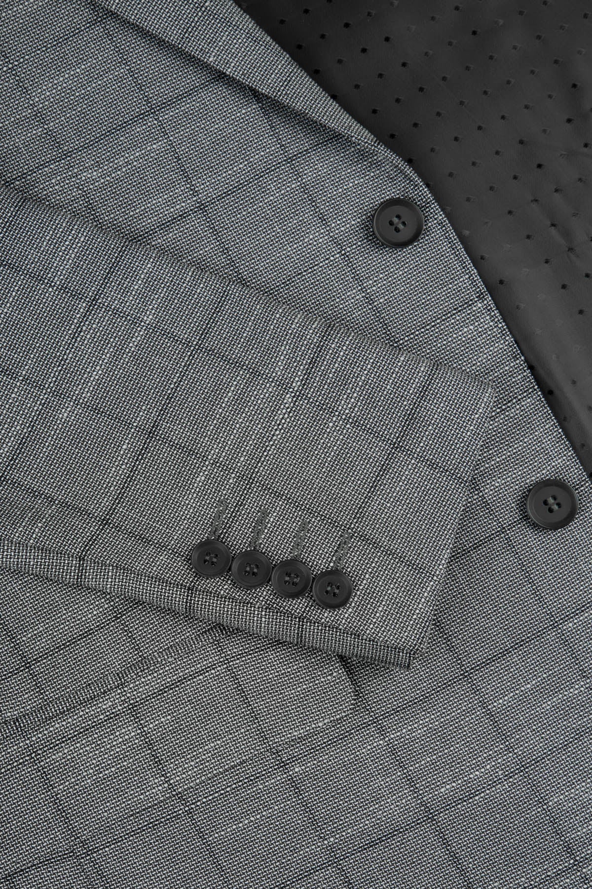 Jacquard Checked Gray & Black Blazer