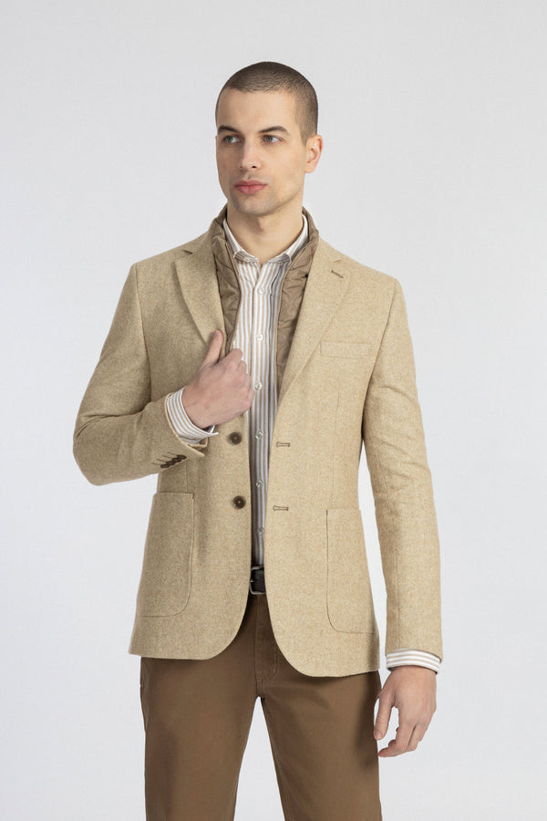 Beige Blazer with removable padded piece - 2