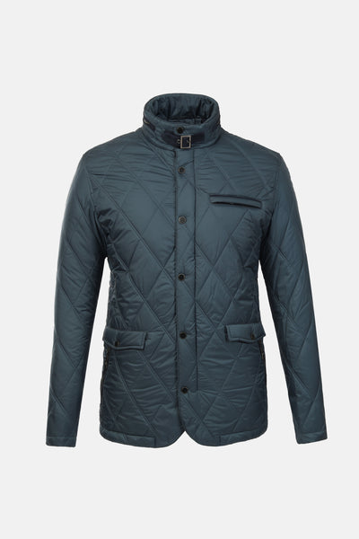 Diamond Shape Waterproof Teal Blue Sweater Jacket