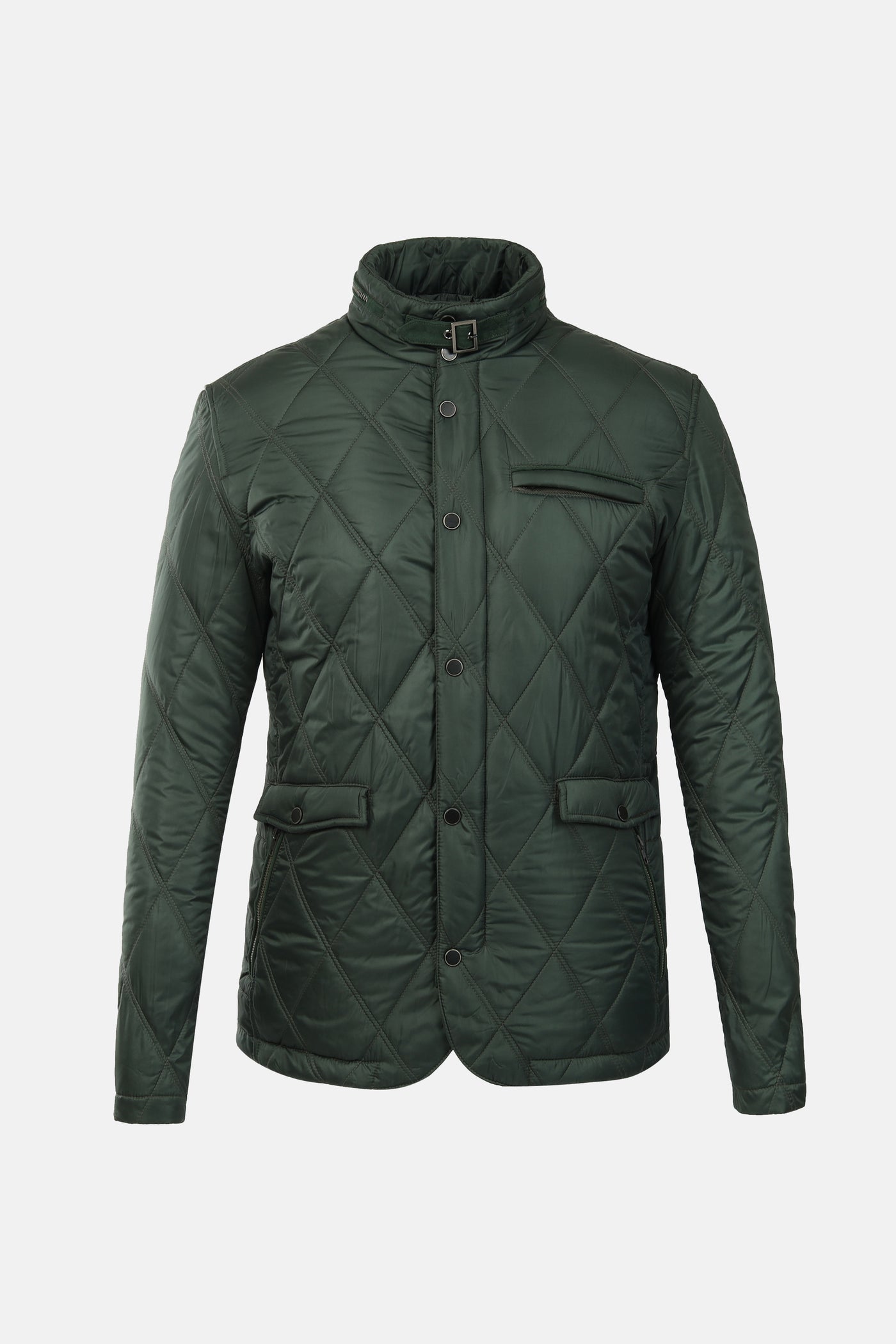Diamond Shape Waterproof Dark Green Sweater Jacket