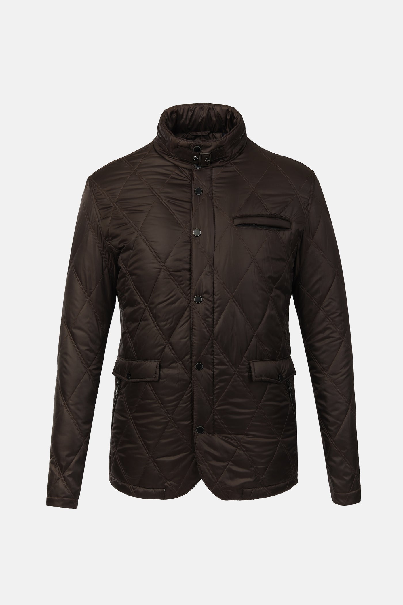Diamond Shape Waterproof Dark Brown Sweater Jacket