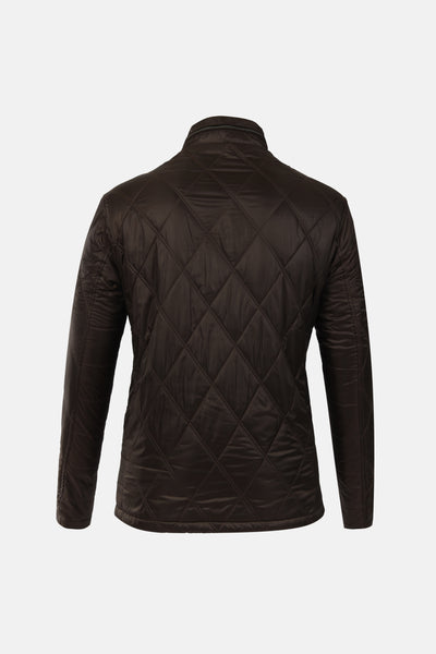 Diamond Shape Waterproof Dark Brown Sweater Jacket