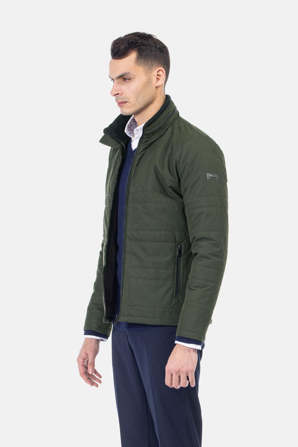 Waterproof Dark Green Sweater Jacket