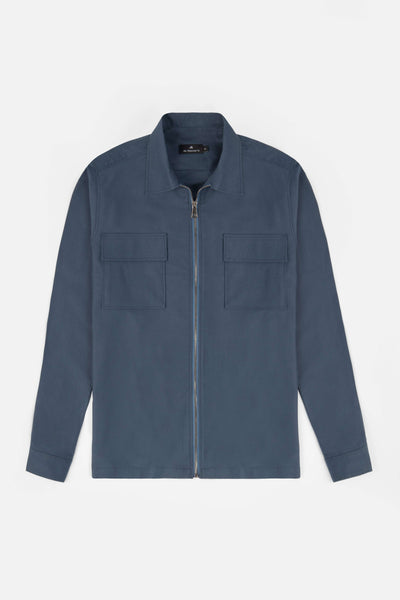 Cayan Blue Zip-Up Over-Shirt