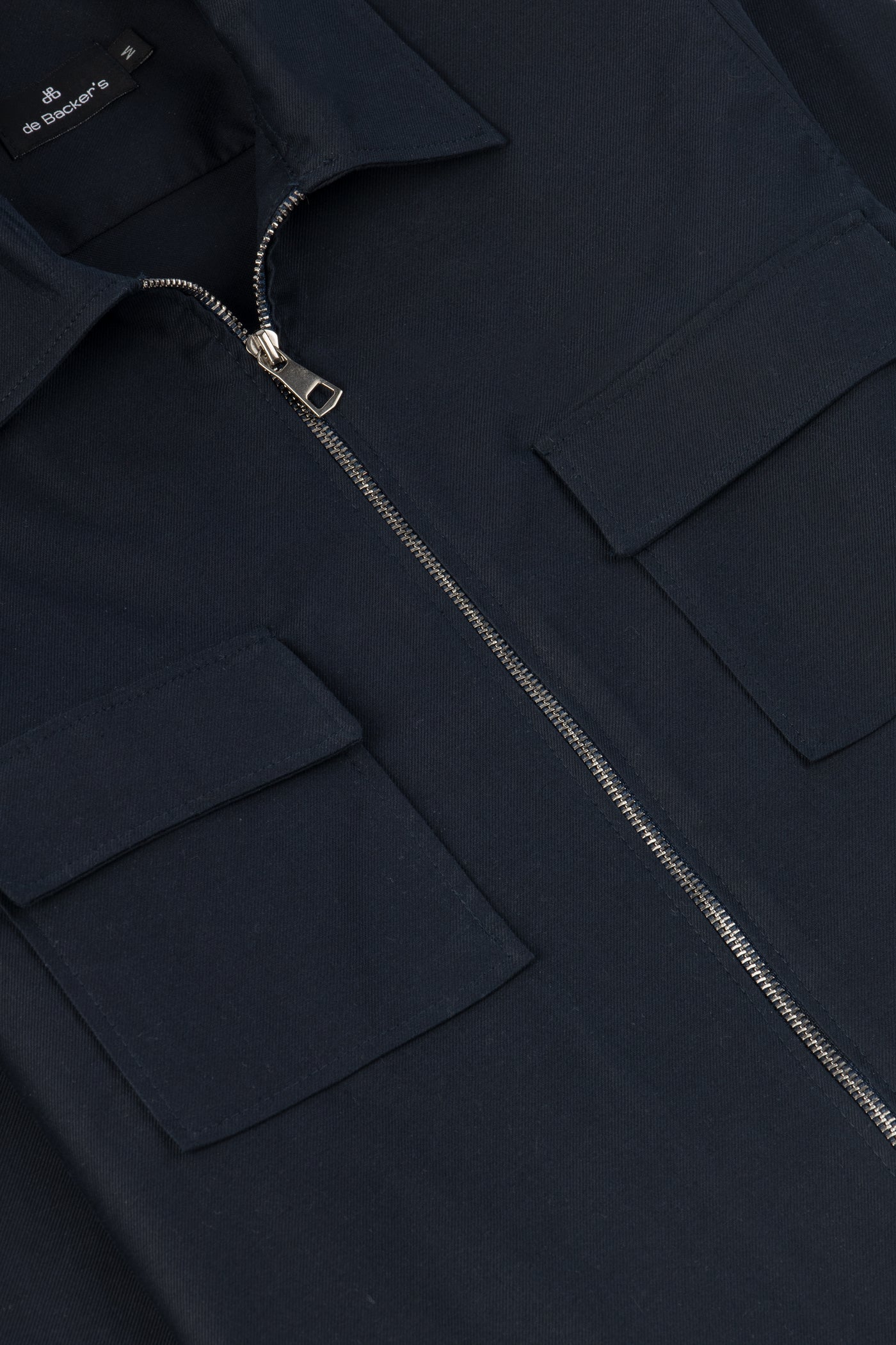 Solid Navy Zip-Up Over-Shirt