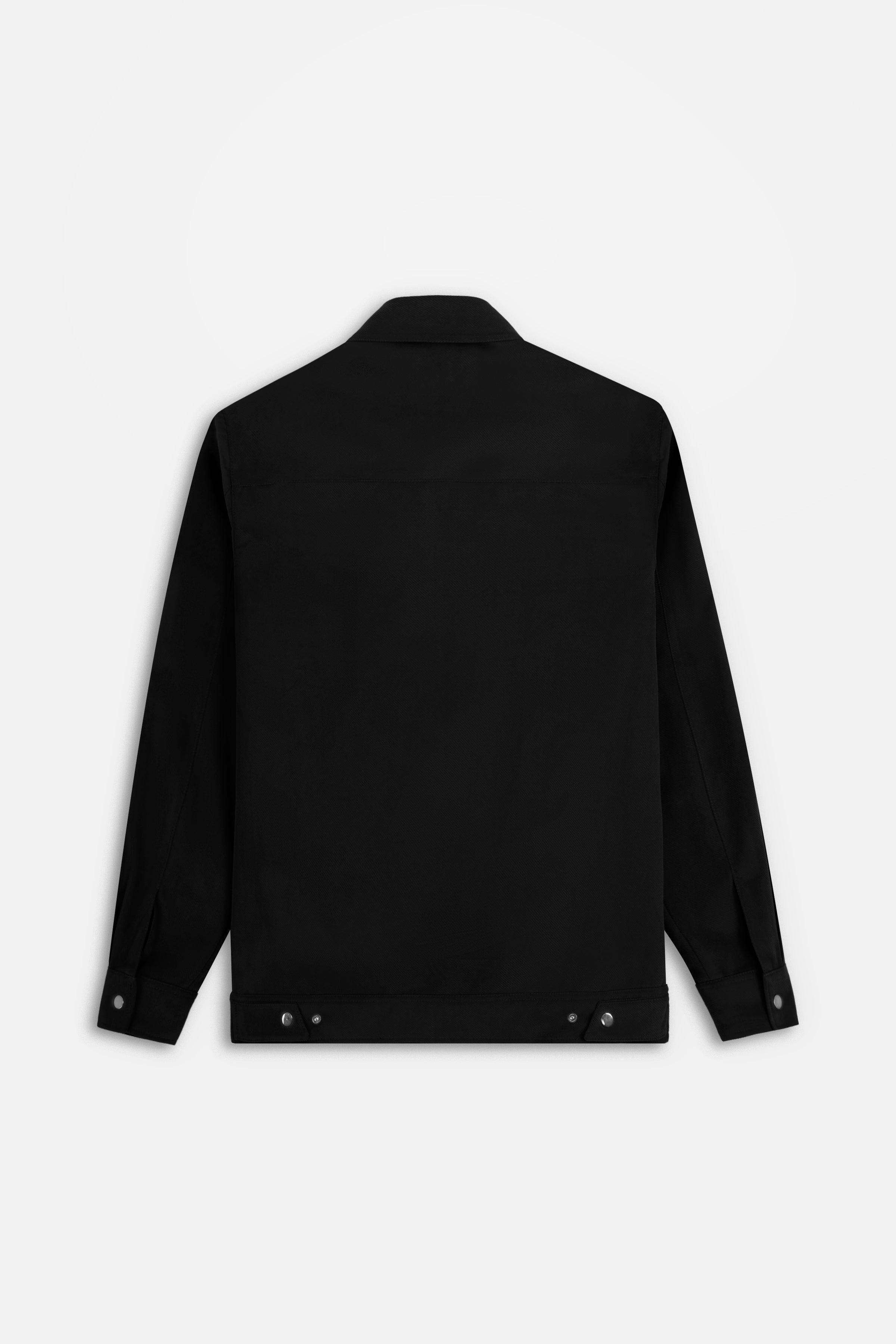 Zip-Up Chamois Black Jacket