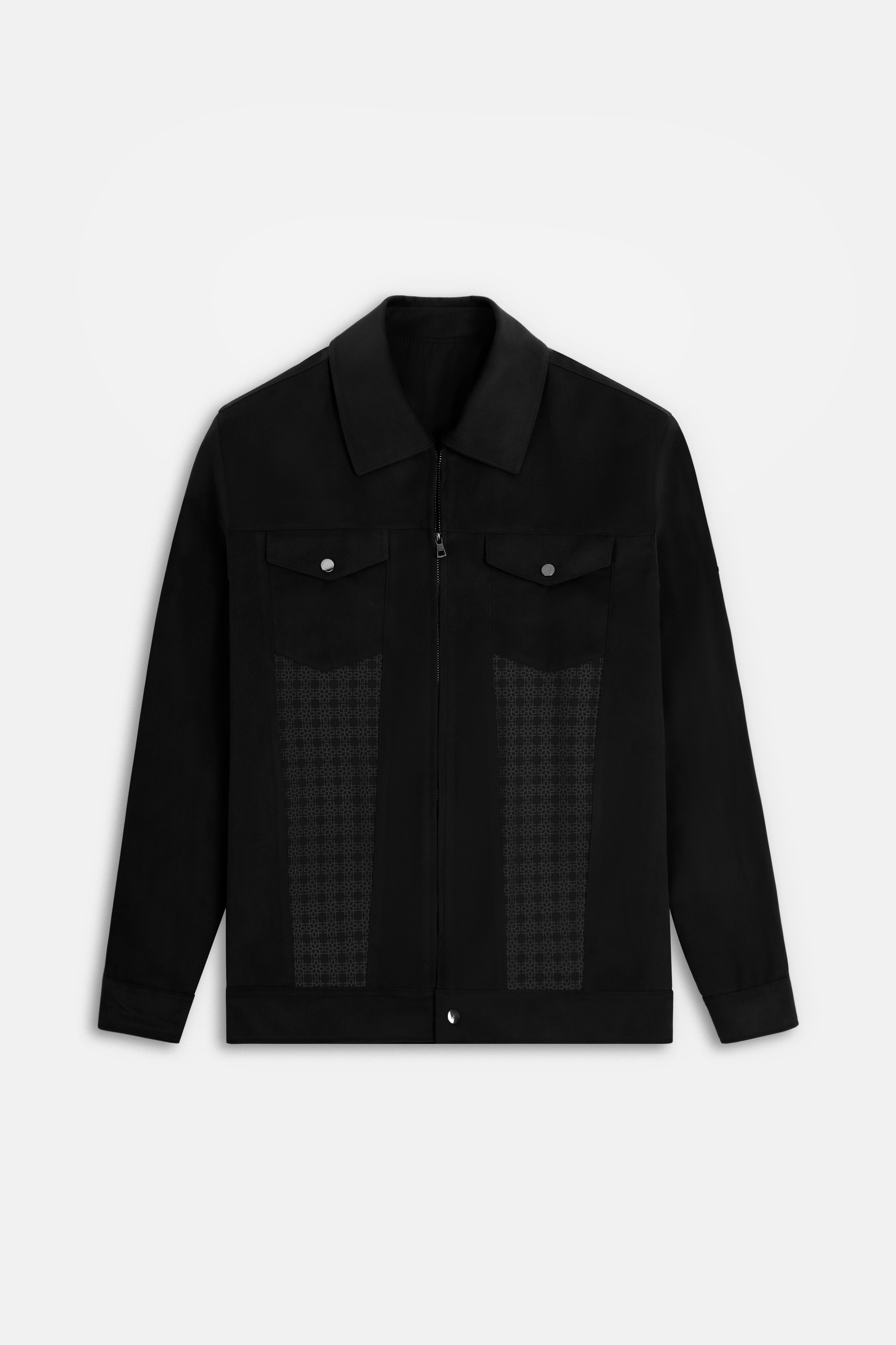 Zip-Up Chamois Black Jacket