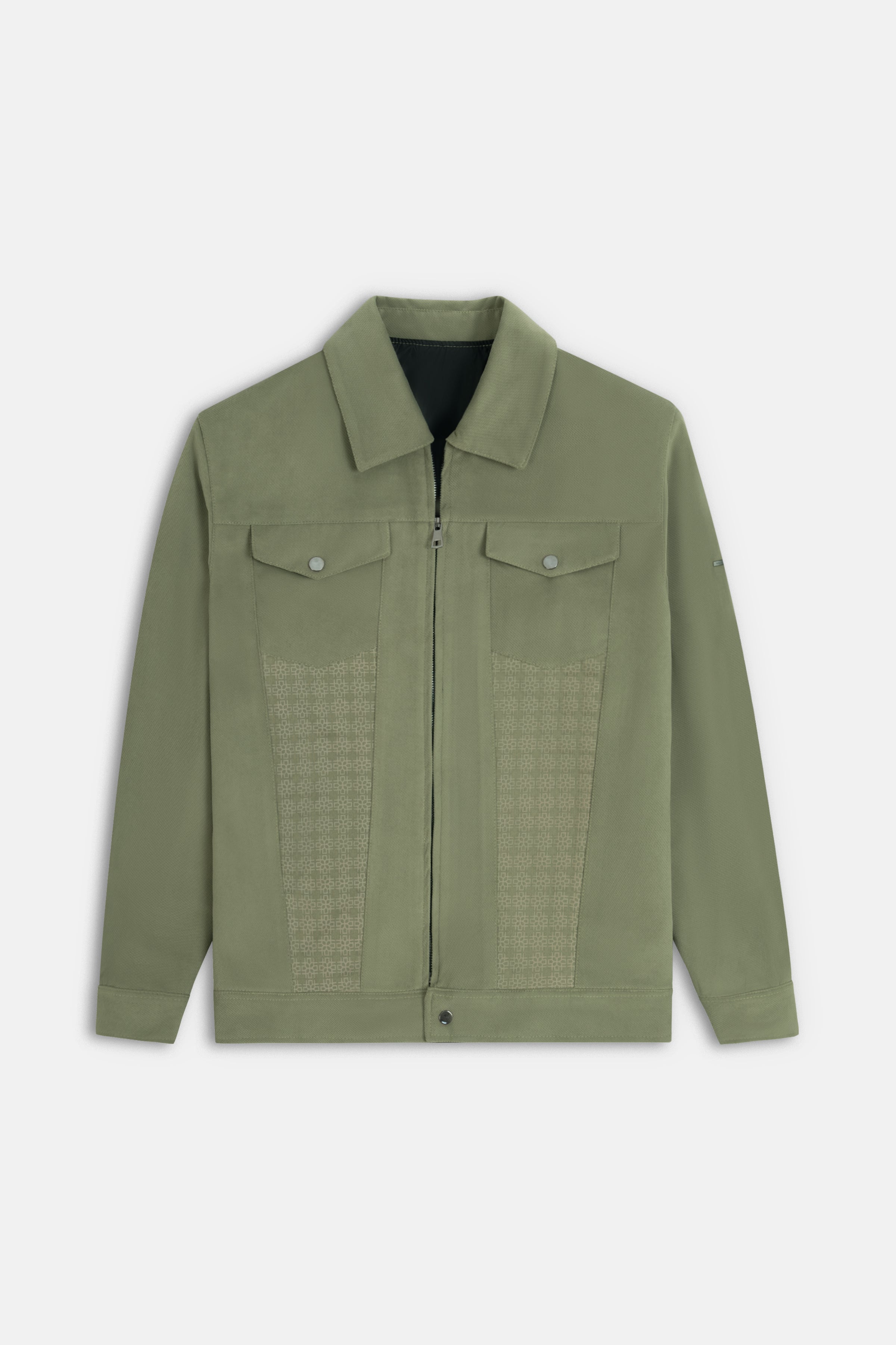 Zip-Up Chamois Green Jacket