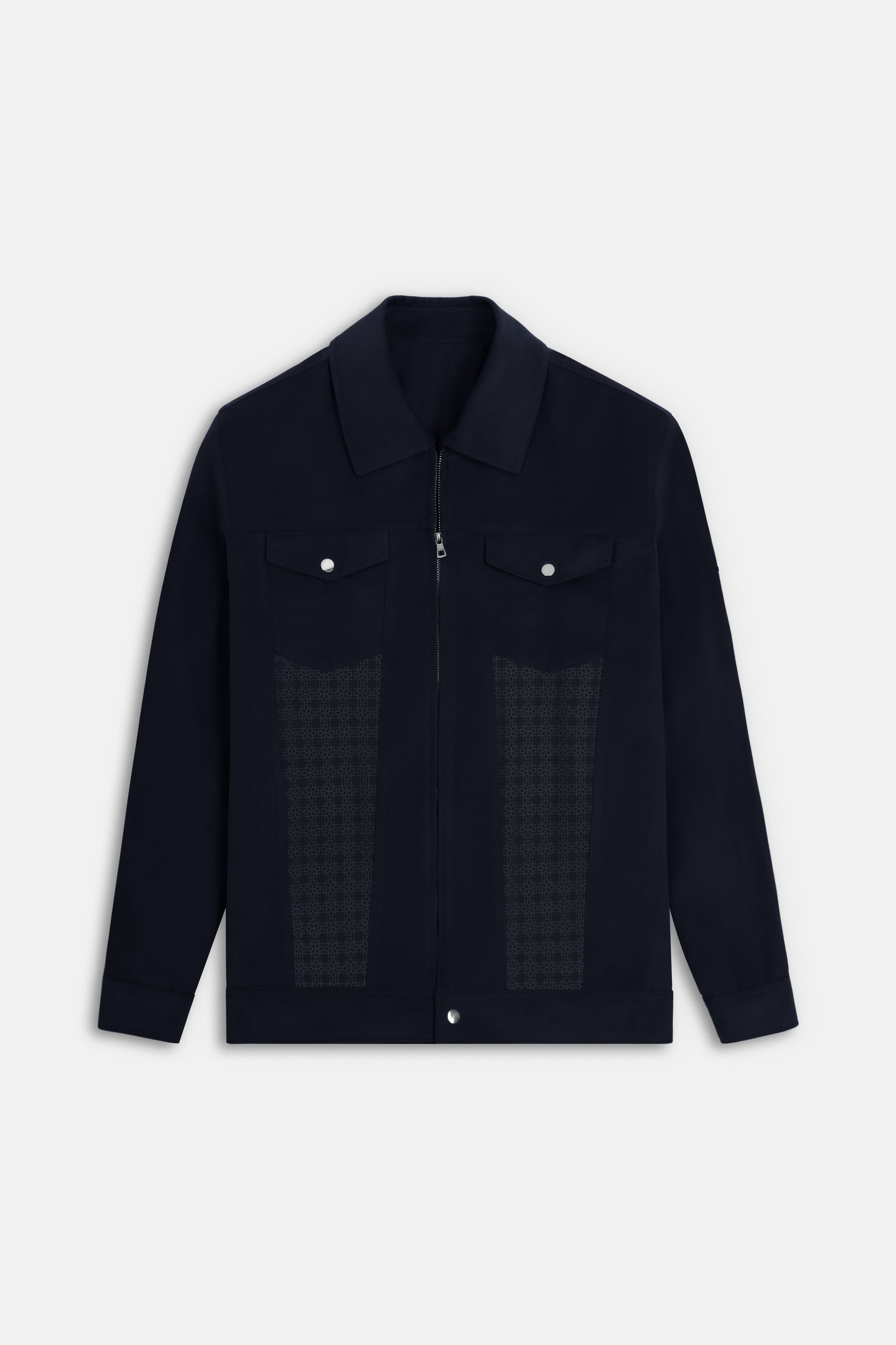 Zip-Up Chamois Navy Jacket