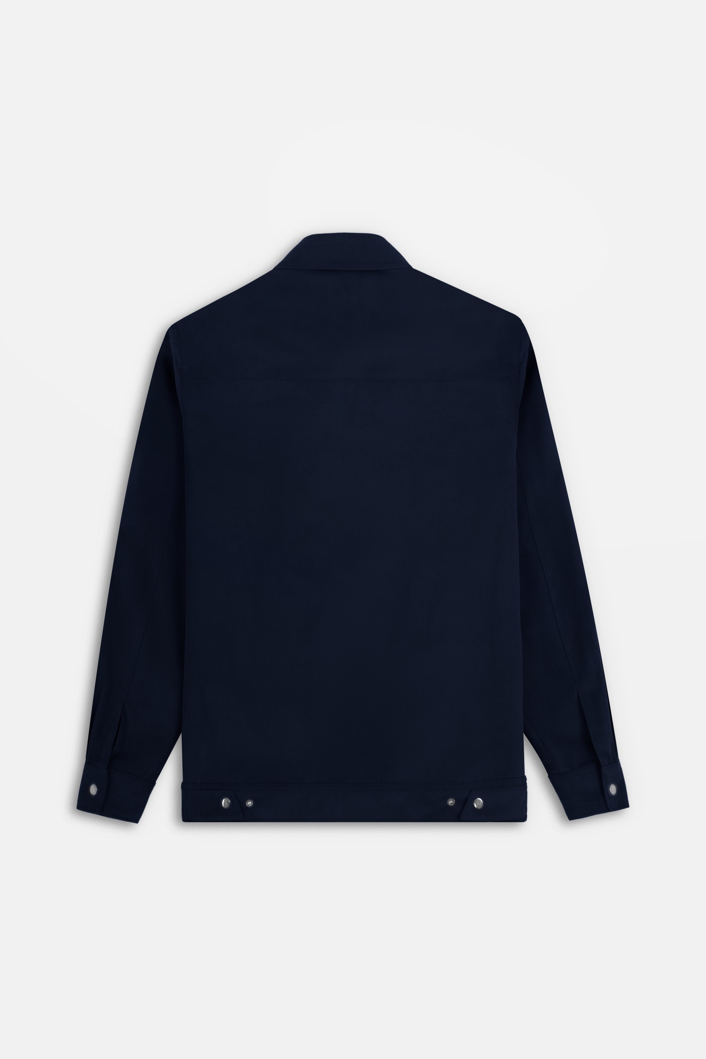 Zip-Up Chamois Navy Jacket - 4