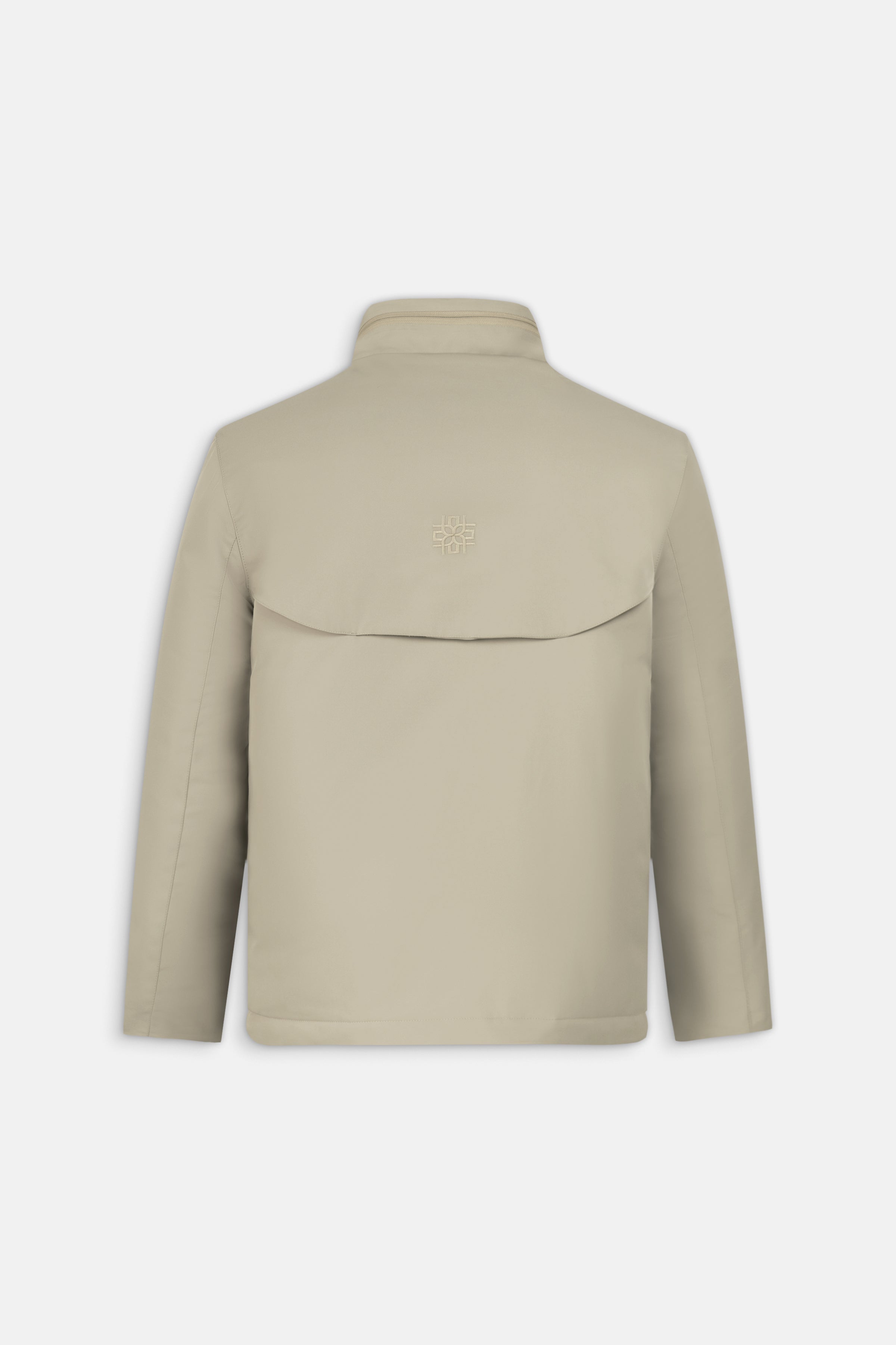 Waterproof Light-Beige Gabardine Jacket With Hoodie