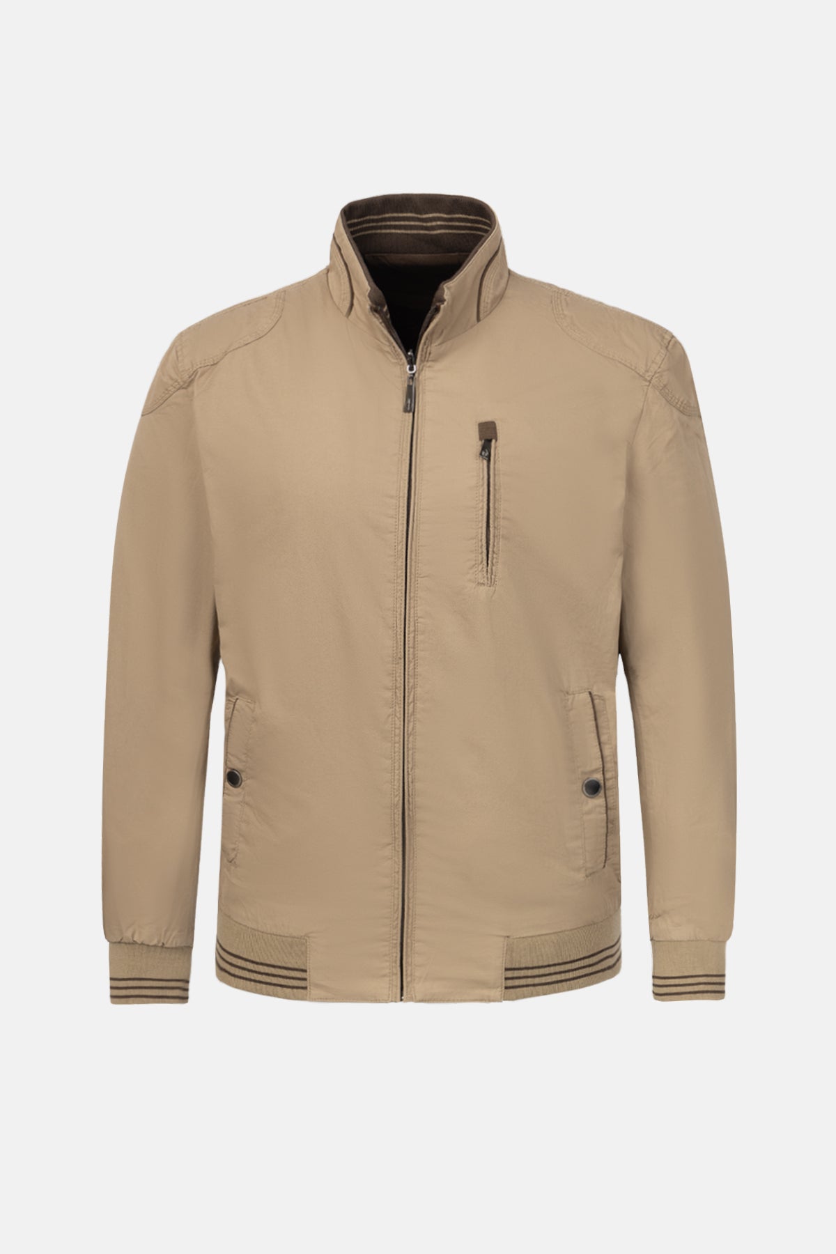 Coffee & Khaki double-face Waterproof Jacket - 1